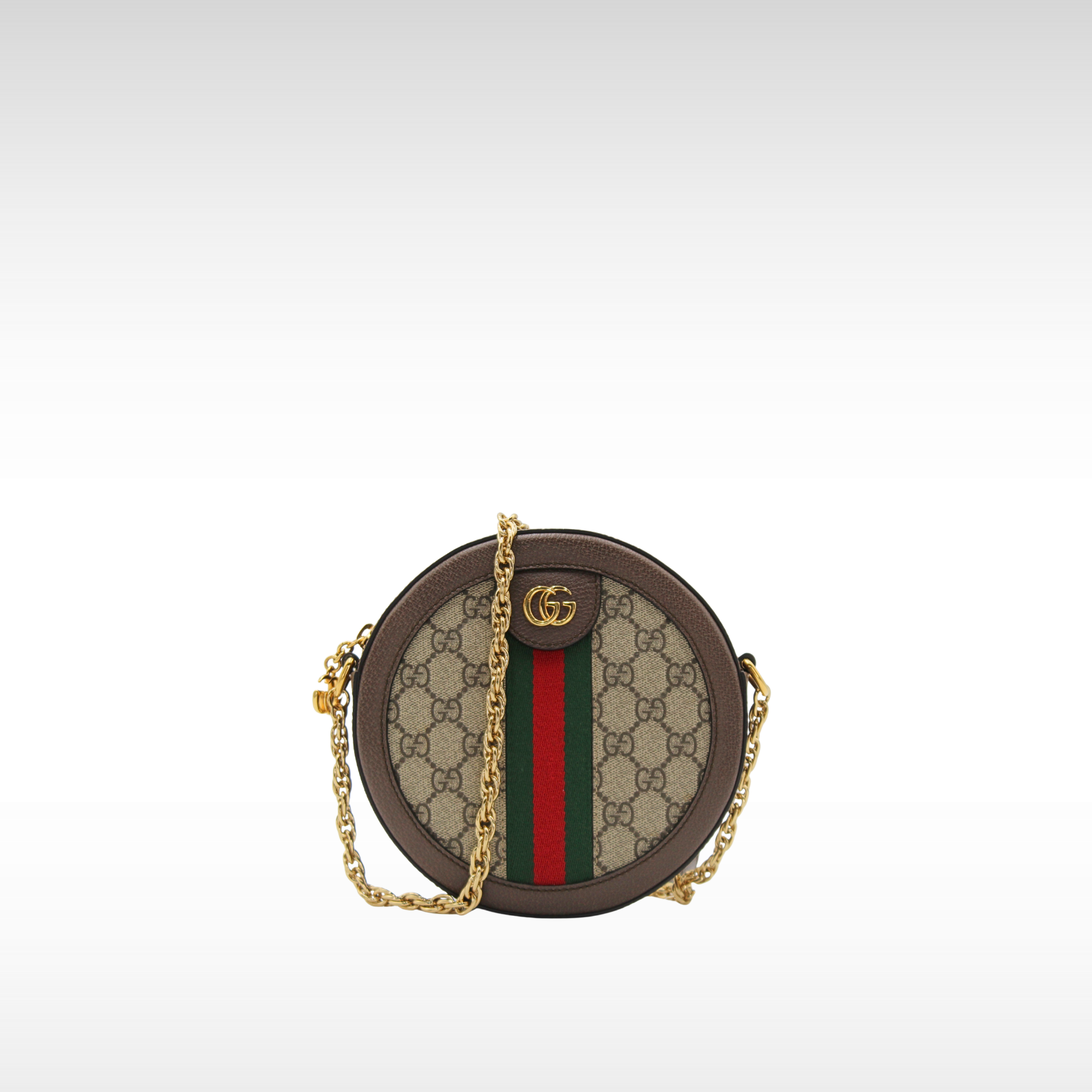 Mini Ophidia Coated Canvas Brown Crossbody Bag