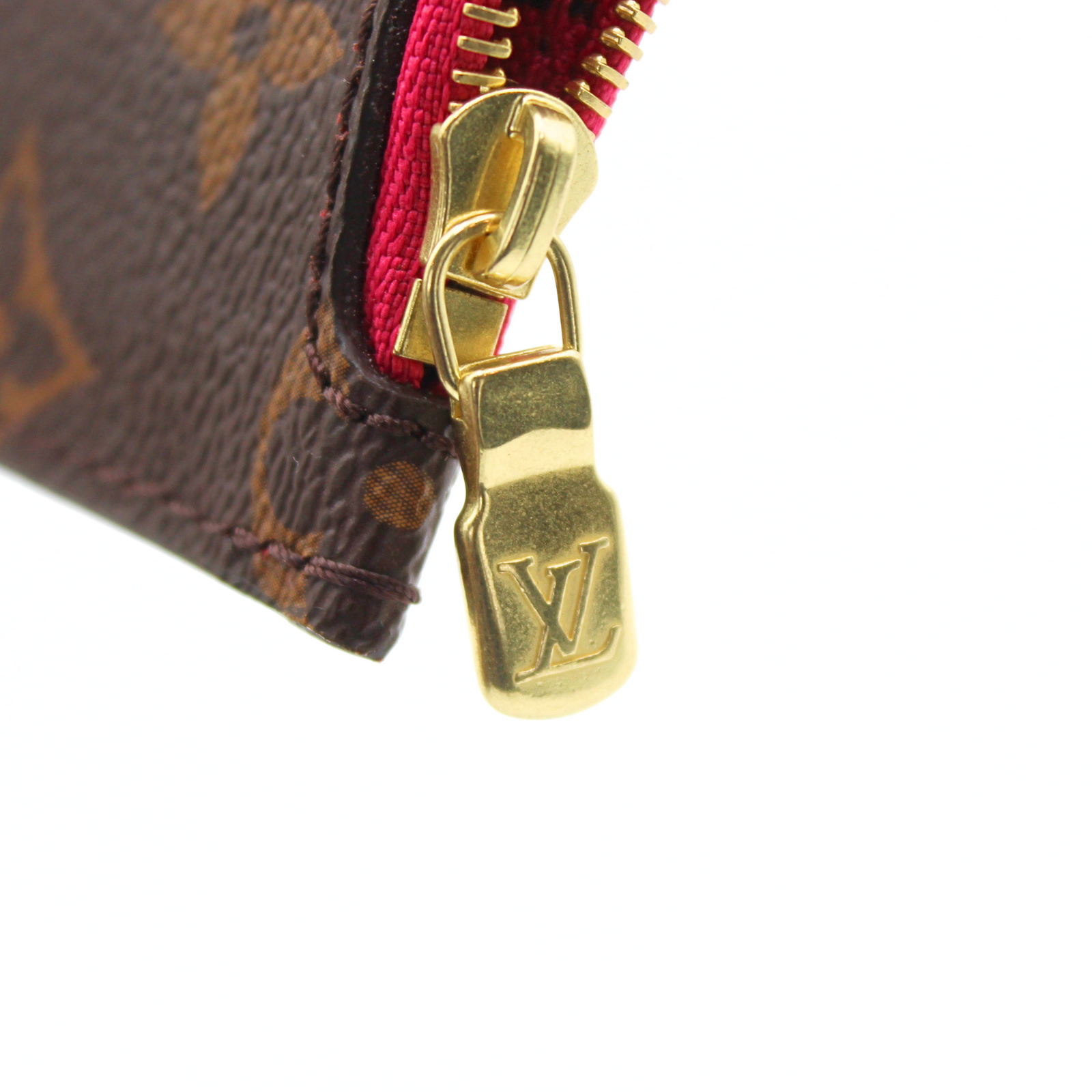 Coated Canvas Marron Pouch