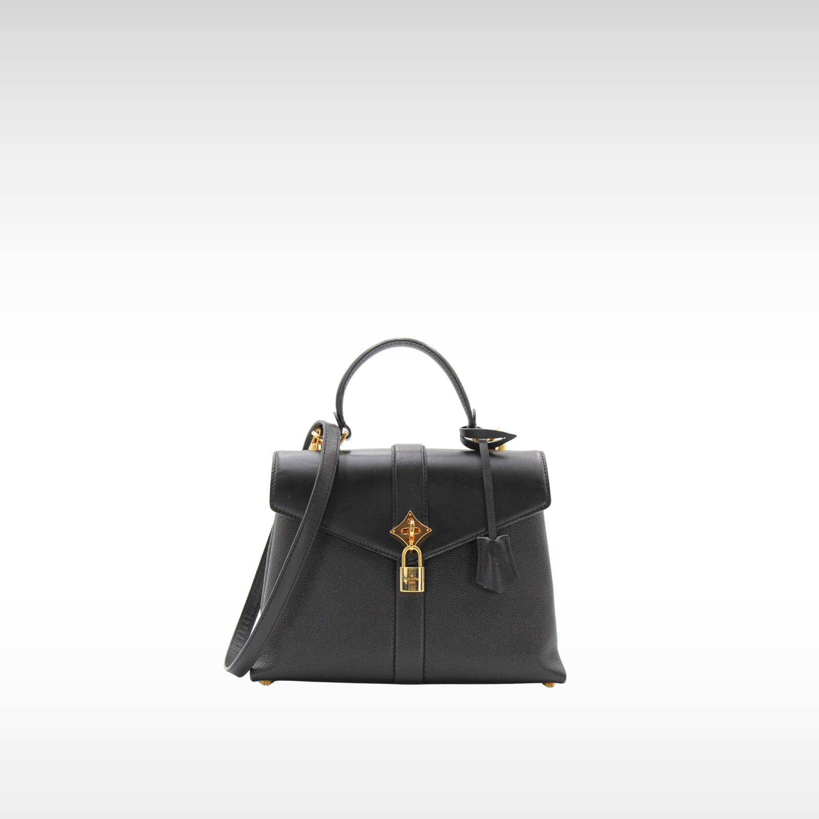 Rose Des Vents PM Calf Black Handbag