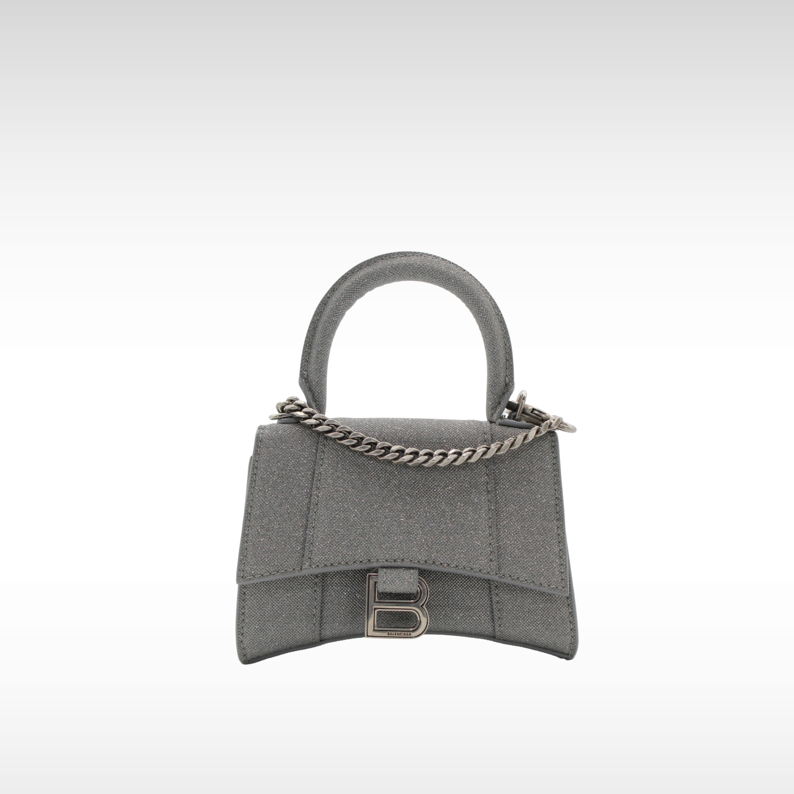 Hourglass Mini Glitter Calf Handbag