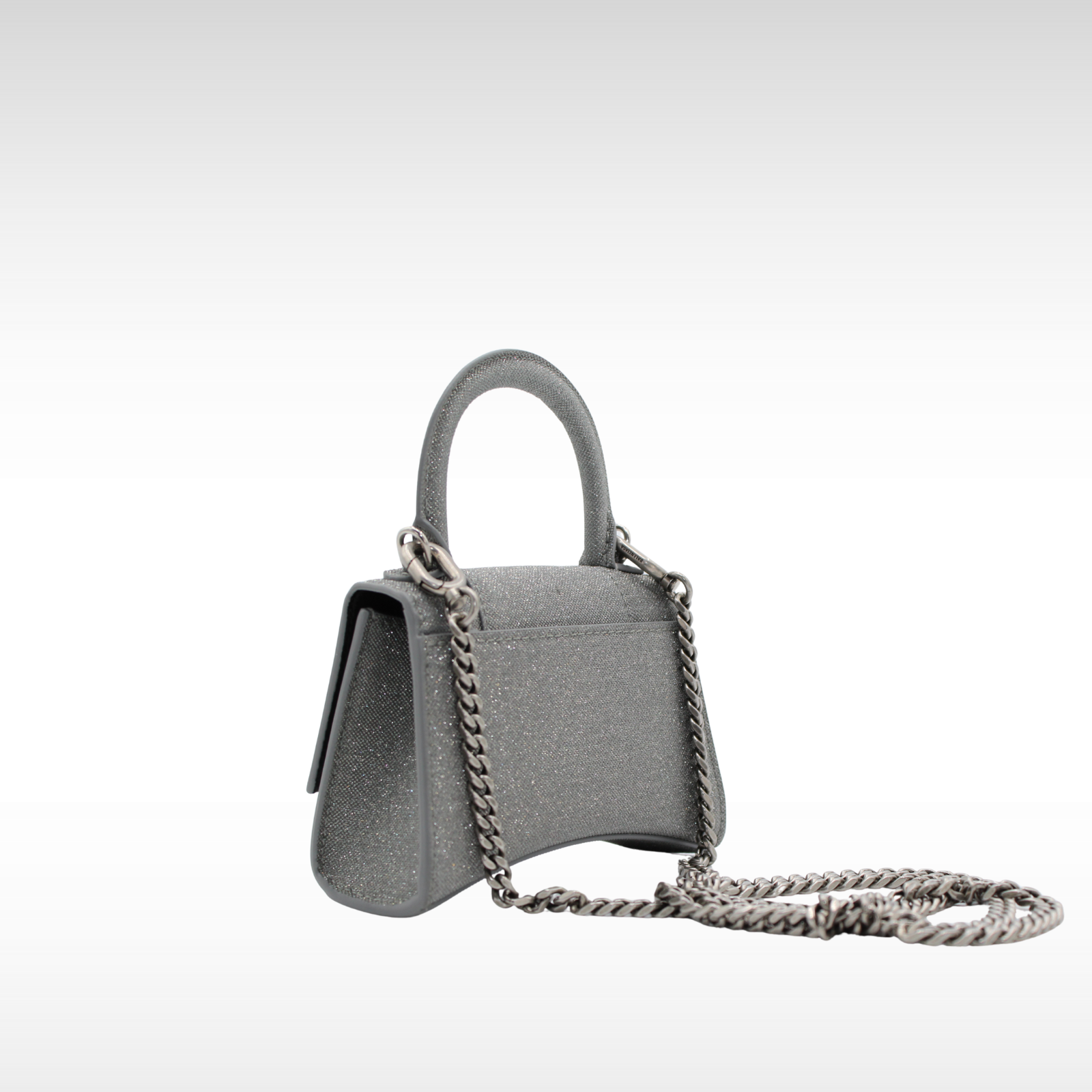 Hourglass Mini Glitter Calf Handbag