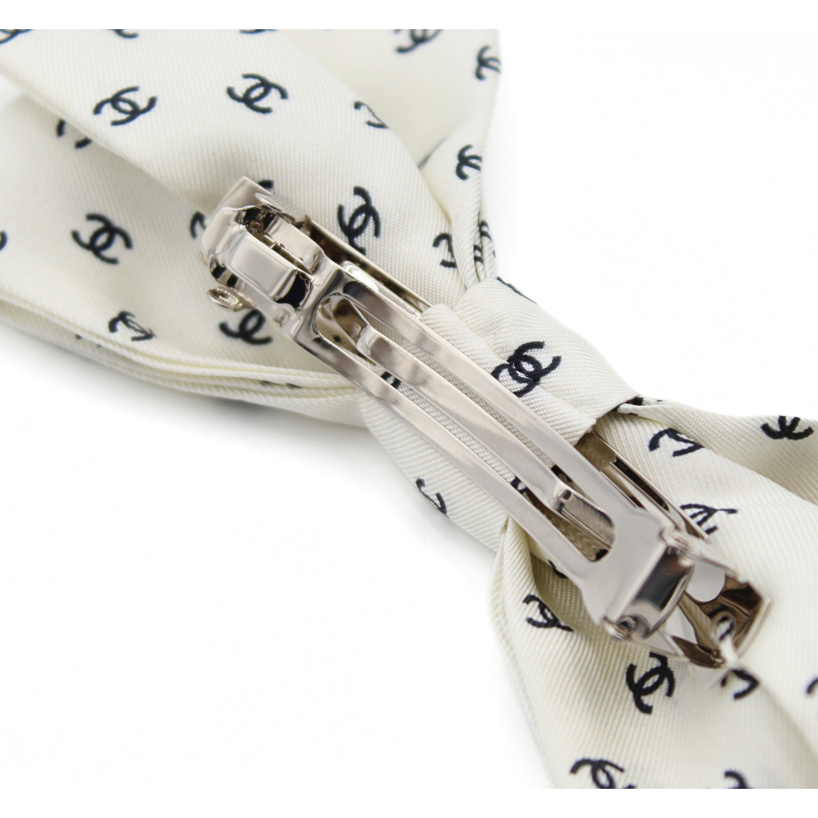 Bow Barrette Silk White Hair Accessory