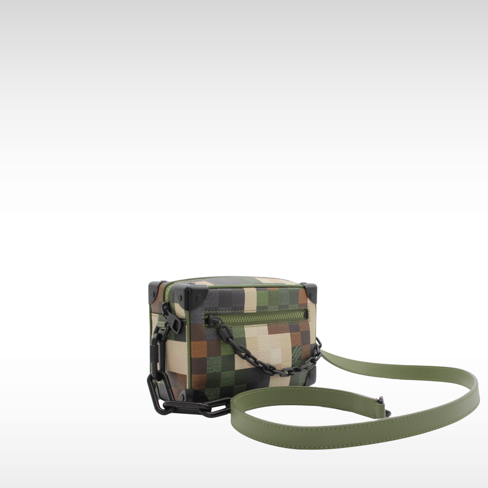 Soft Trunk Mini Damoflage Coated Canvas Vert Shoulder Bag