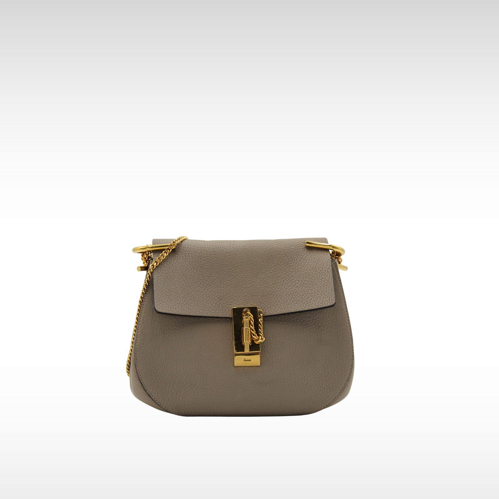 Drew Calf Gray Shoulder Bag