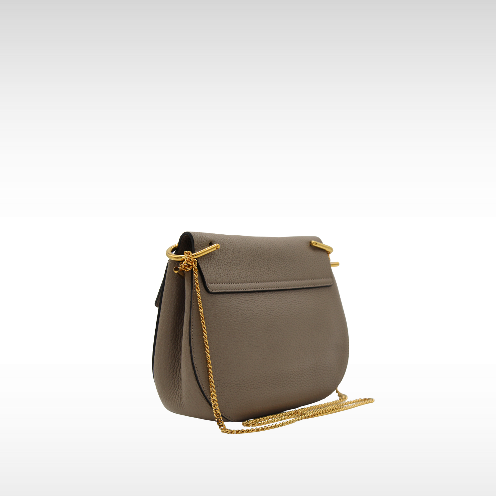 Drew Calf Gray Shoulder Bag