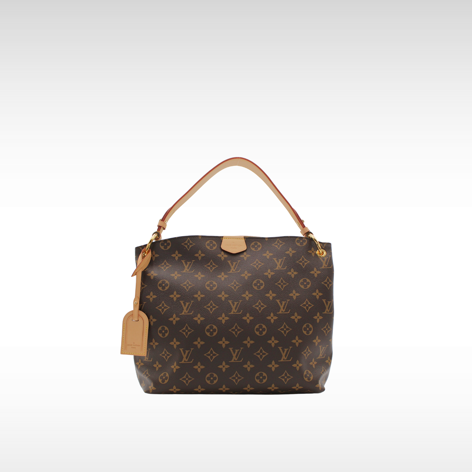 Graceful PM Monogram Coated Canvas Marron Shoulder Bag