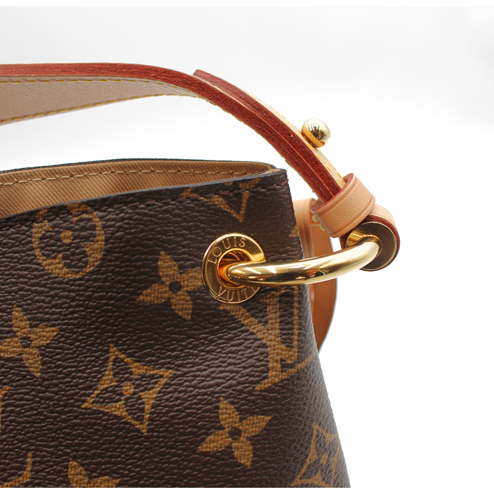 Graceful PM Monogram Coated Canvas Marron Shoulder Bag