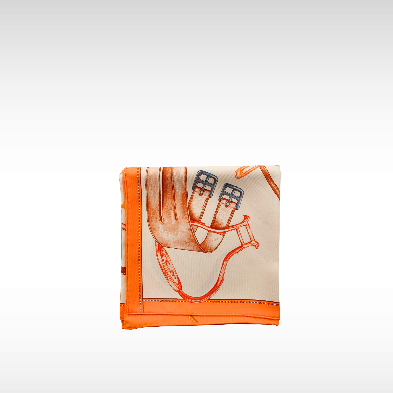 Carre Project Carre au Crayon Silk Orange Scarf