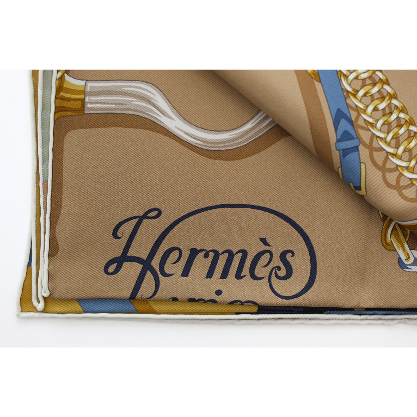 Carre 70 Grand Manege Detail Khaki Scarf