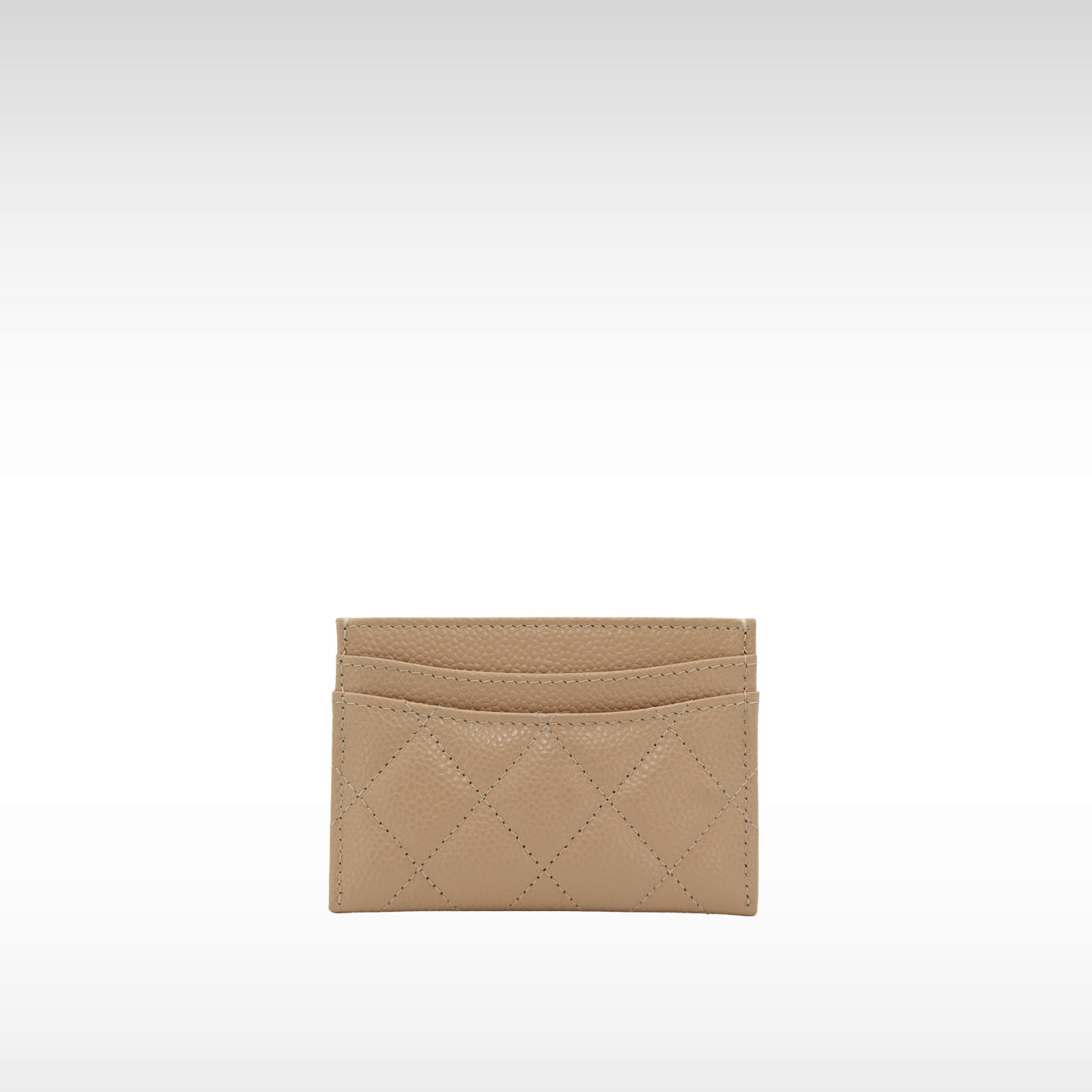 Classic Card Holder Caviar Beige Card Case