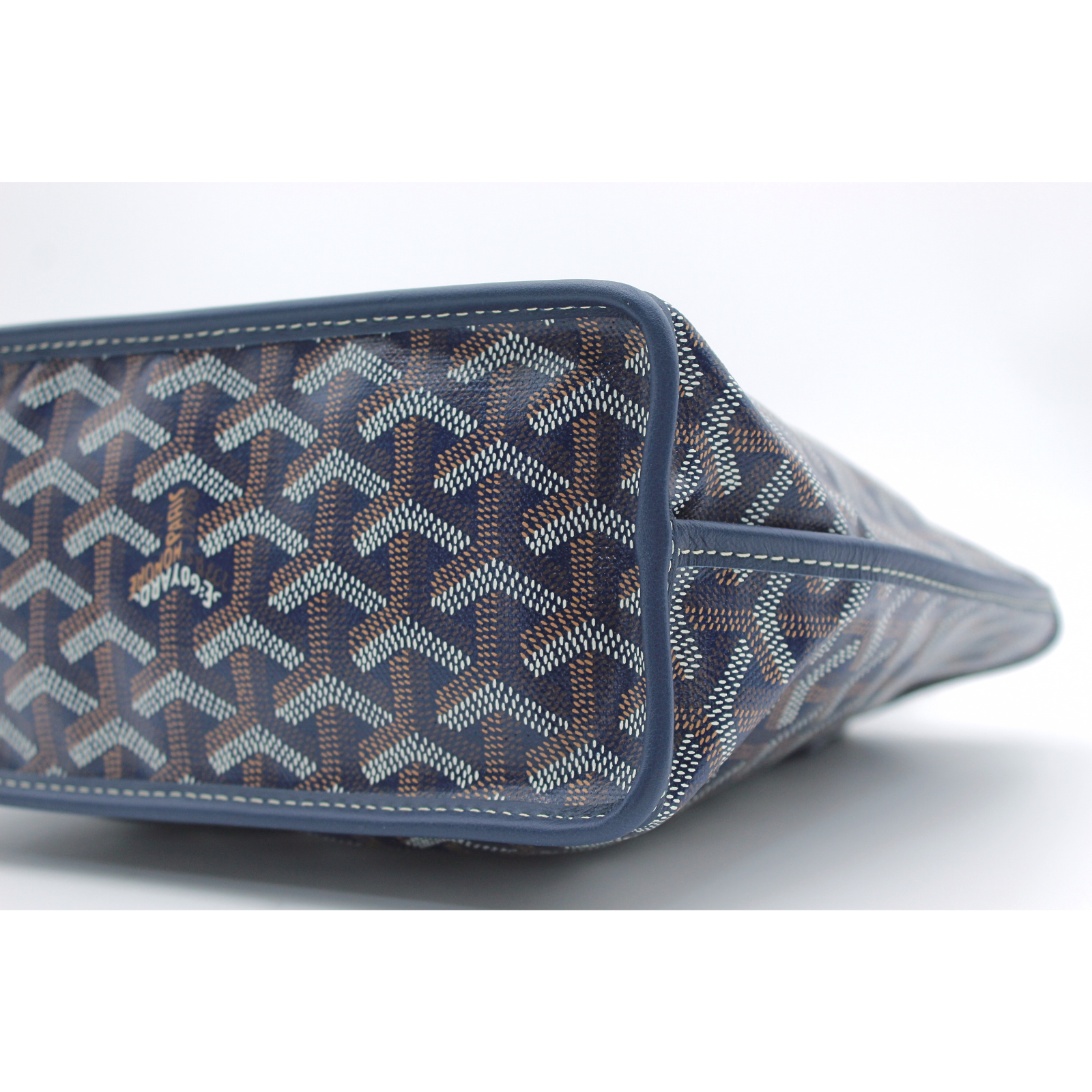 Anjou Mini Coated Canvas Navy Tote Bag