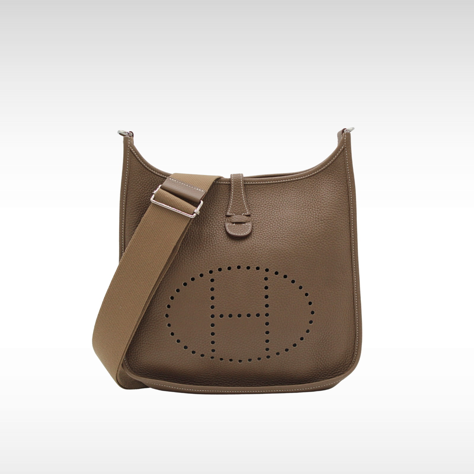Evelyne 3 PM Taurillon Clemence Etoupe Crossbody Bag