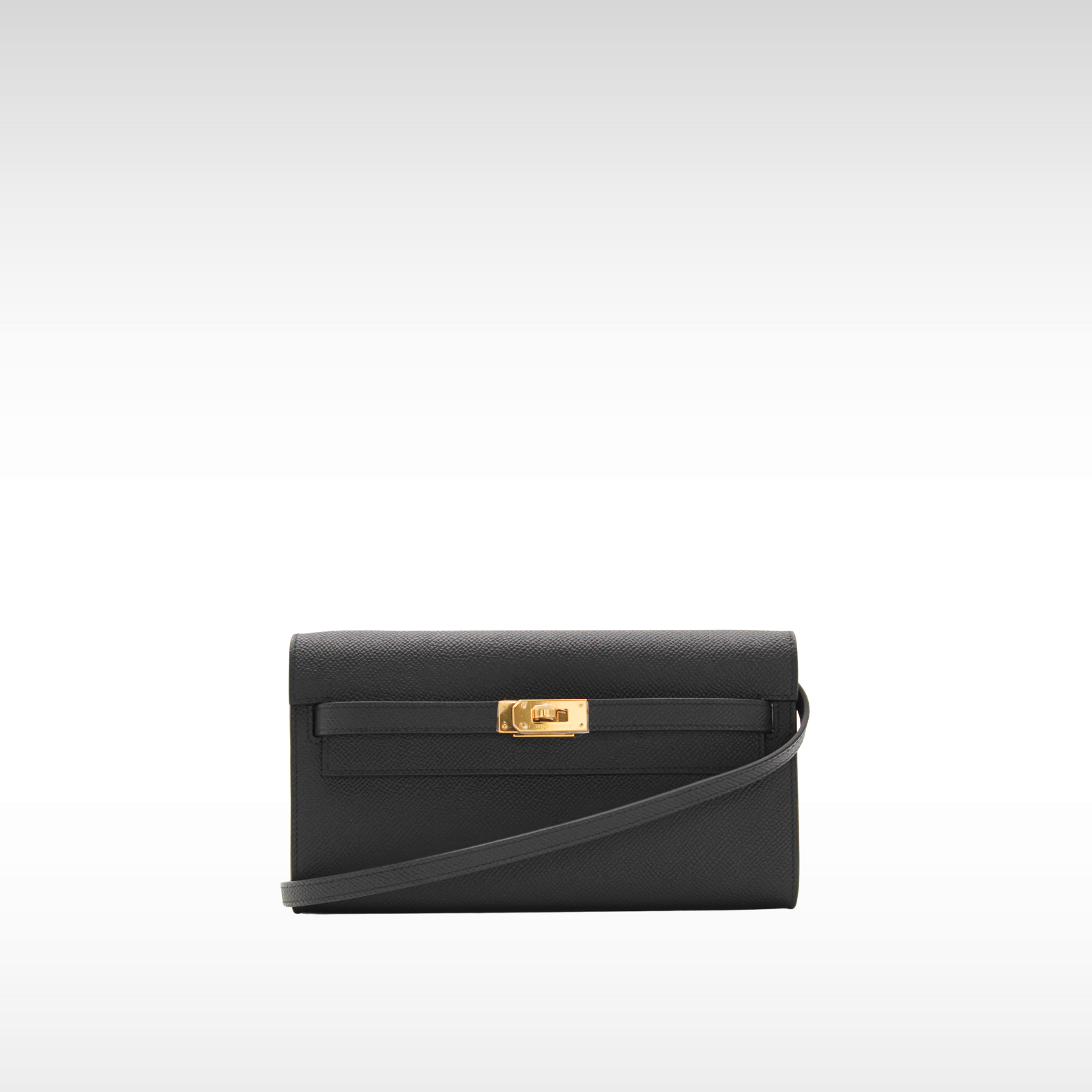 Kelly To Go Epsom Black Wallet on Chain