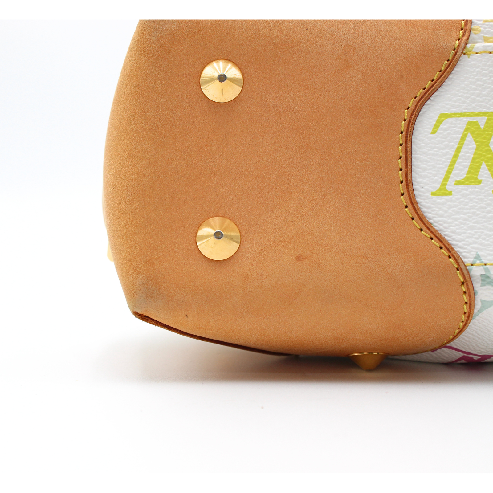 Judy MM Monogram Multicolor Coated Canvas White Handbag