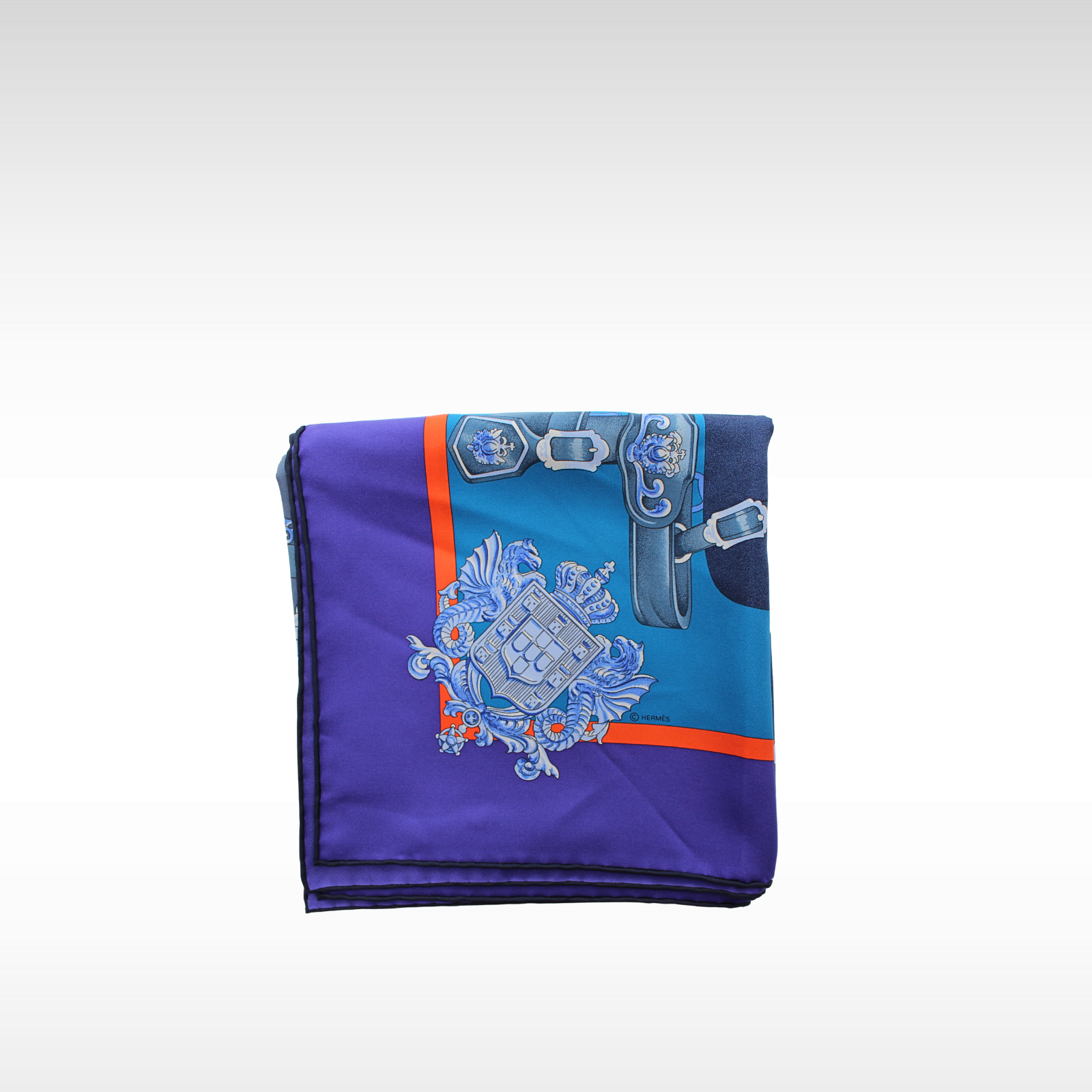 Carre 90 Harnais De Coeur Silk Purple Scarf