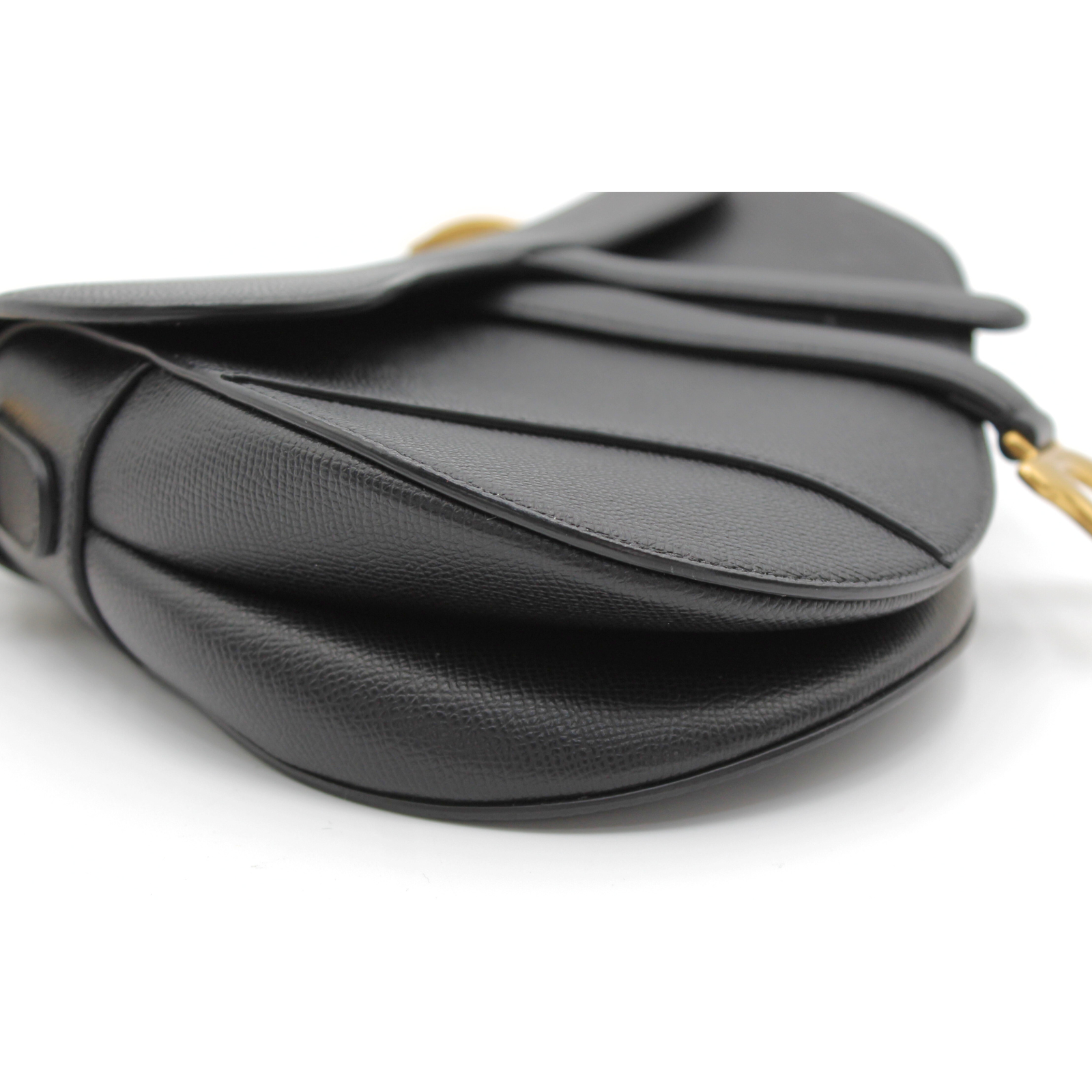 Saddle Bag Calf Black Shoulder Bag