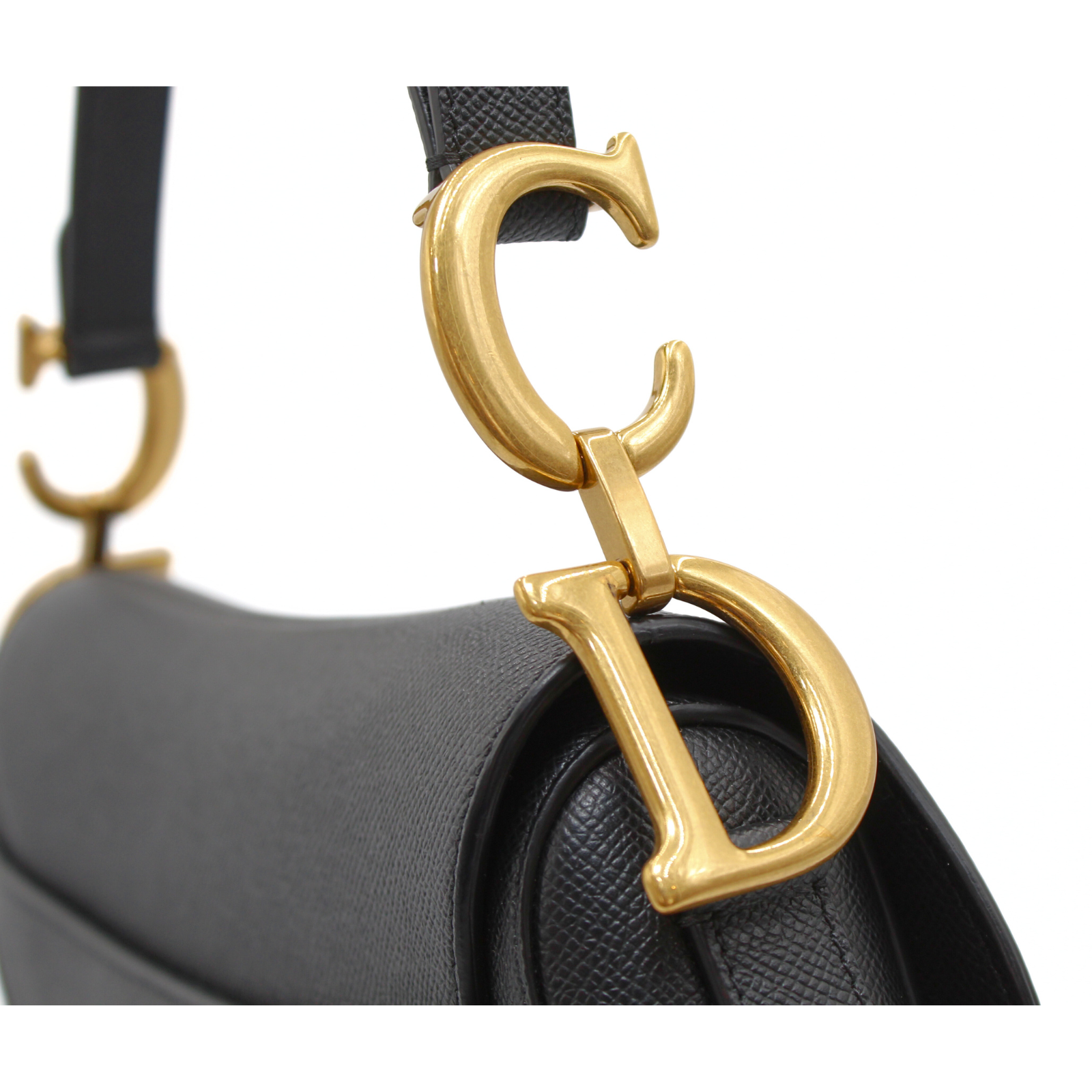 Saddle Bag Calf Black Shoulder Bag