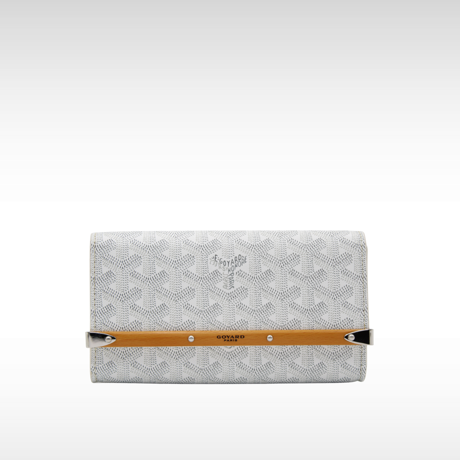 Monte-Carlo Mini Coated Canvas White Clutch Bag