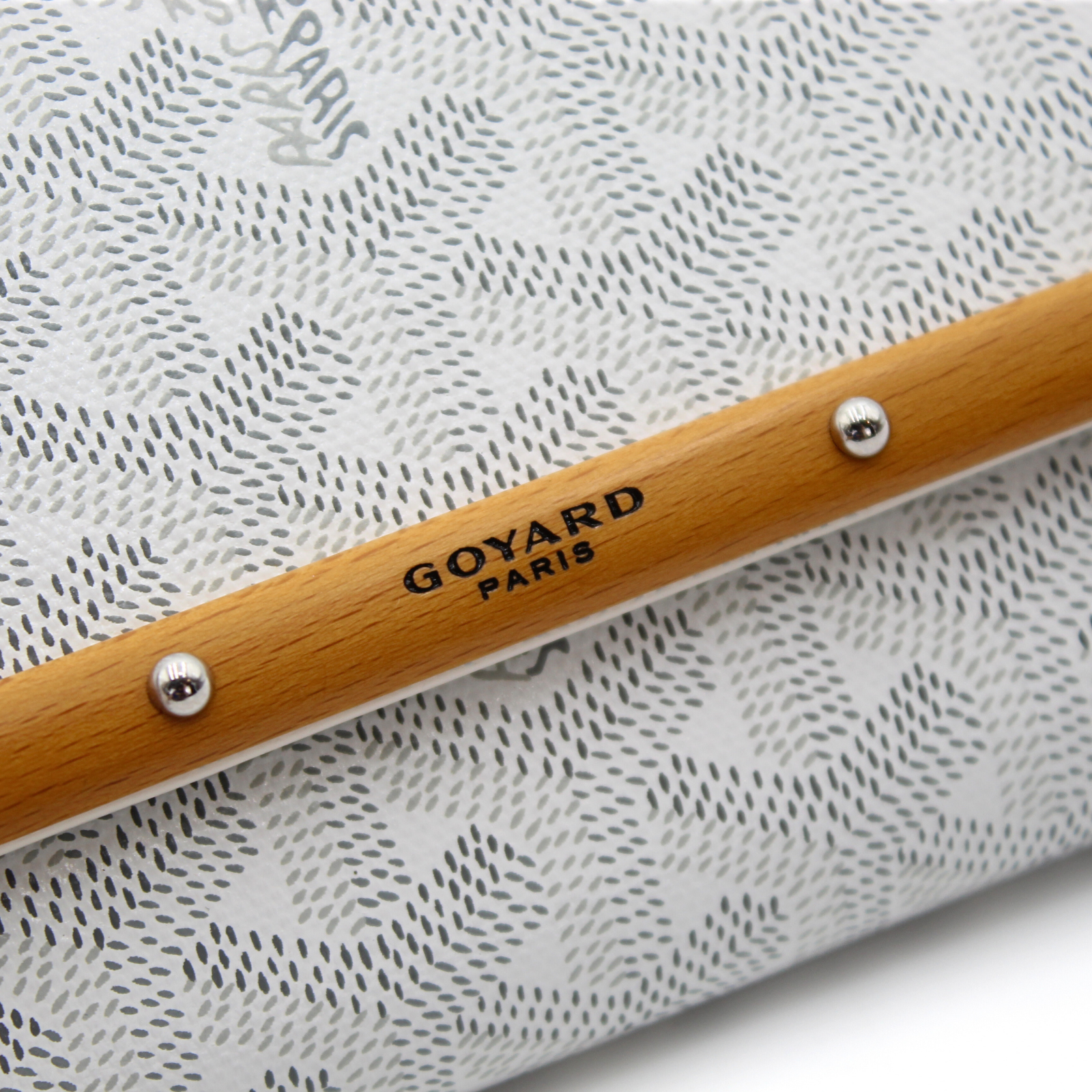 Monte-Carlo Mini Coated Canvas White Clutch Bag