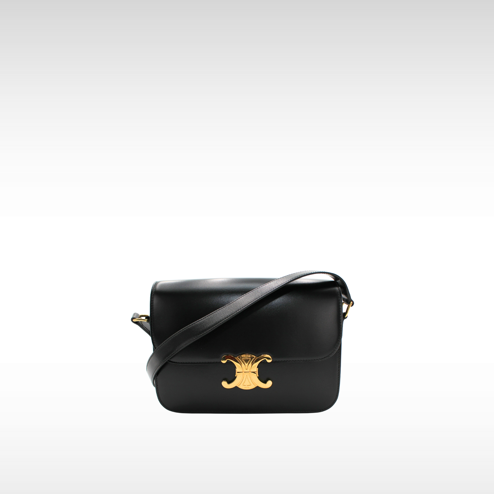 Triomphe Calf Black Crossbody Bag