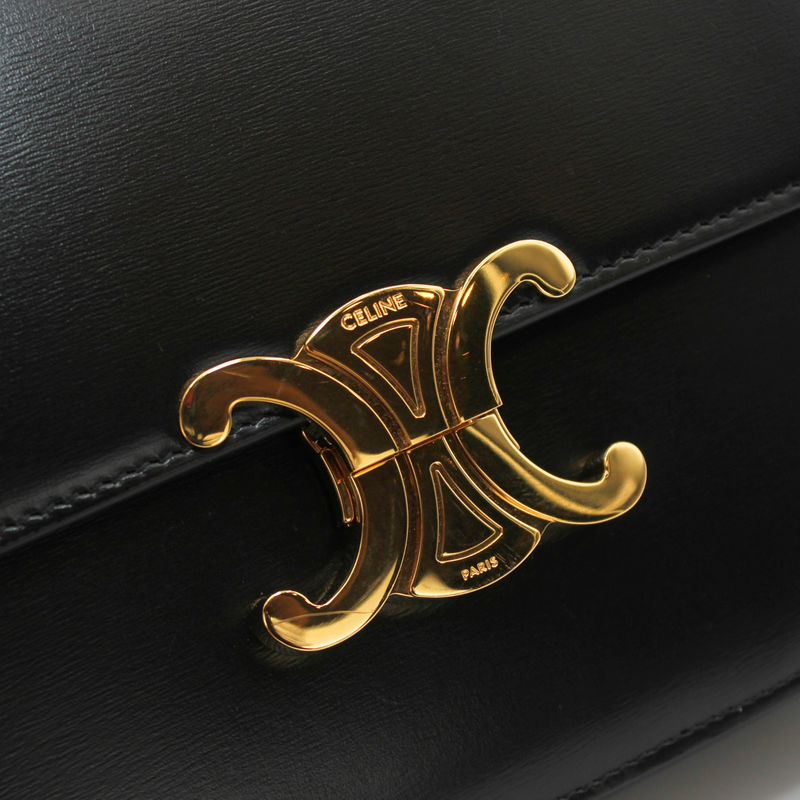Triomphe Calf Black Crossbody Bag