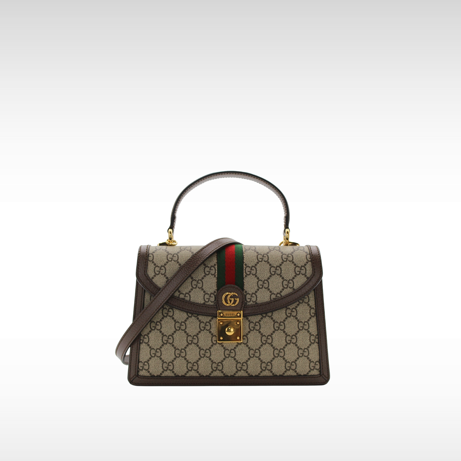 Ophidia Medium Coated Canvas Beige Handbag