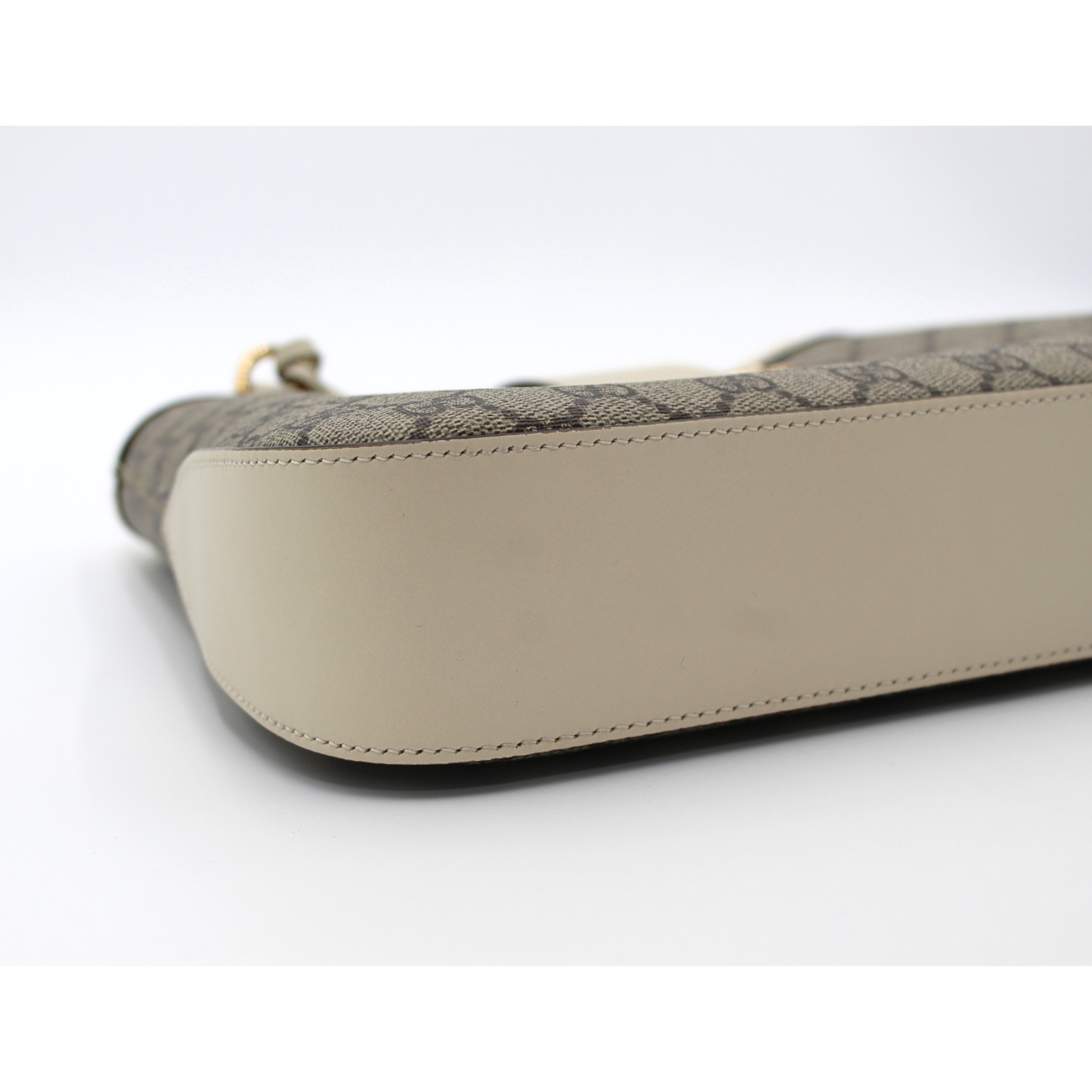 Padlock Coated Canvas Beige Shoulder Bag