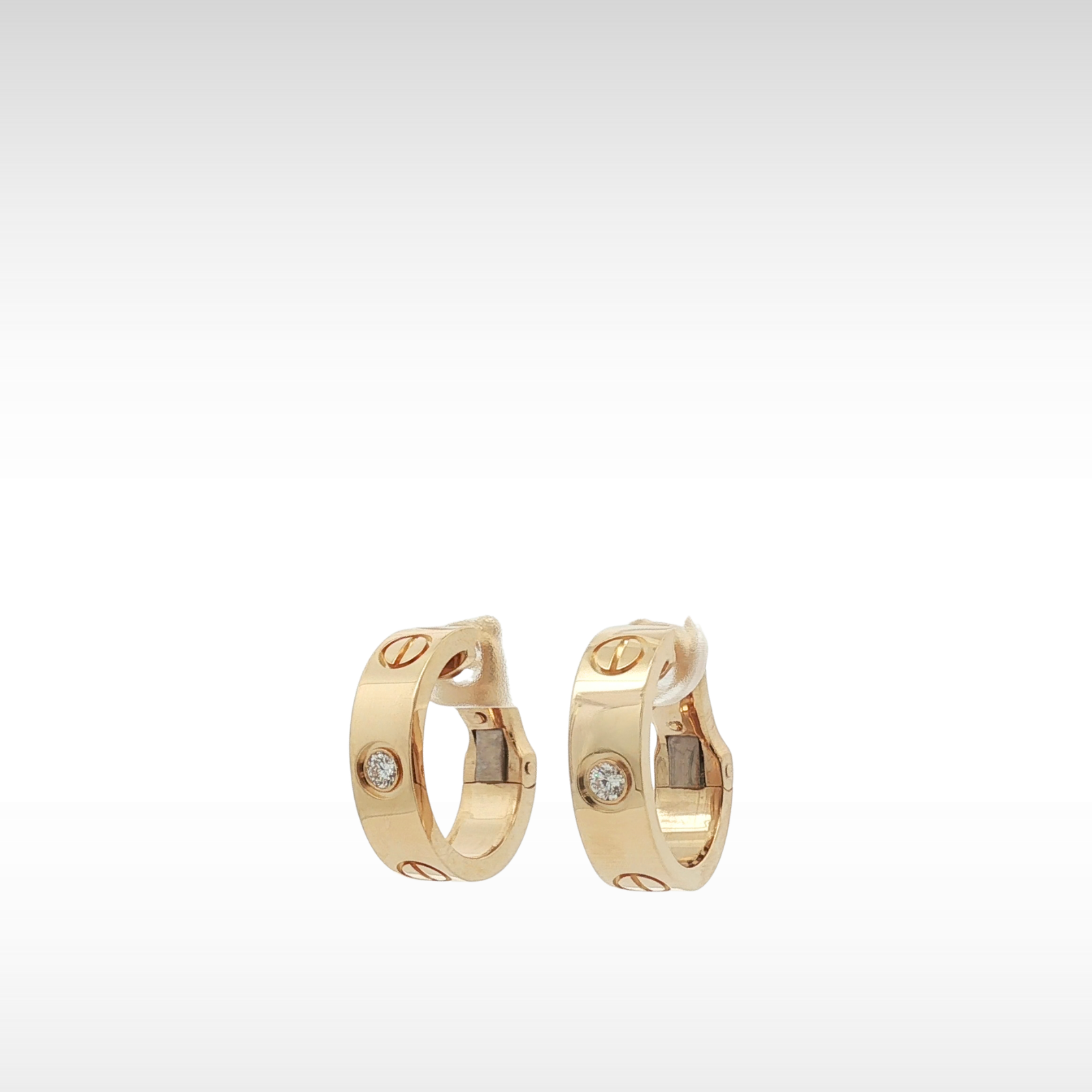 LOVE Hoop Diamond Earrings Yellow Gold