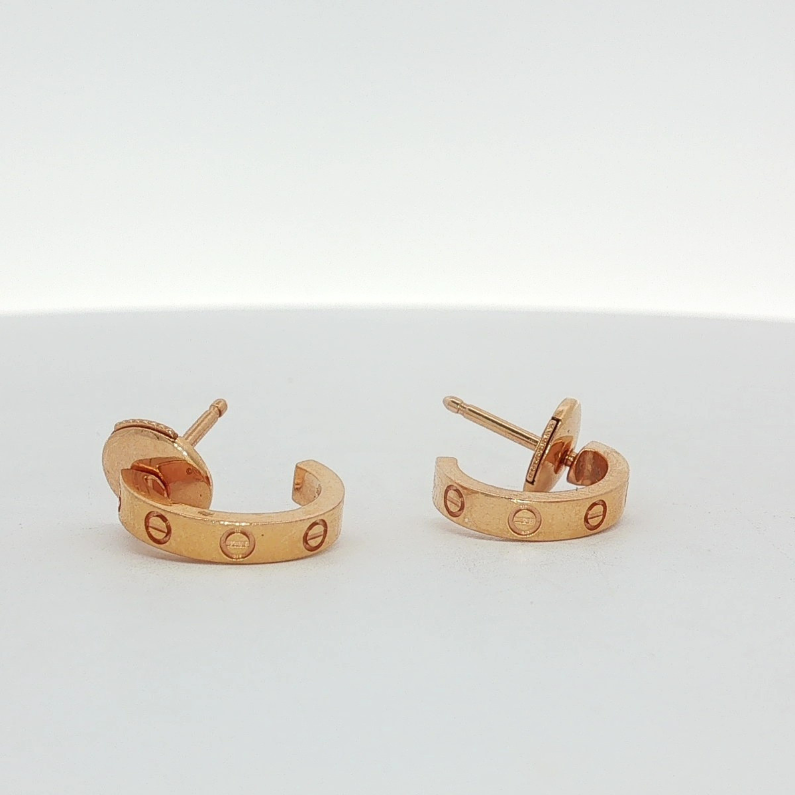 LOVE Hoop Pink Gold Earrings Small