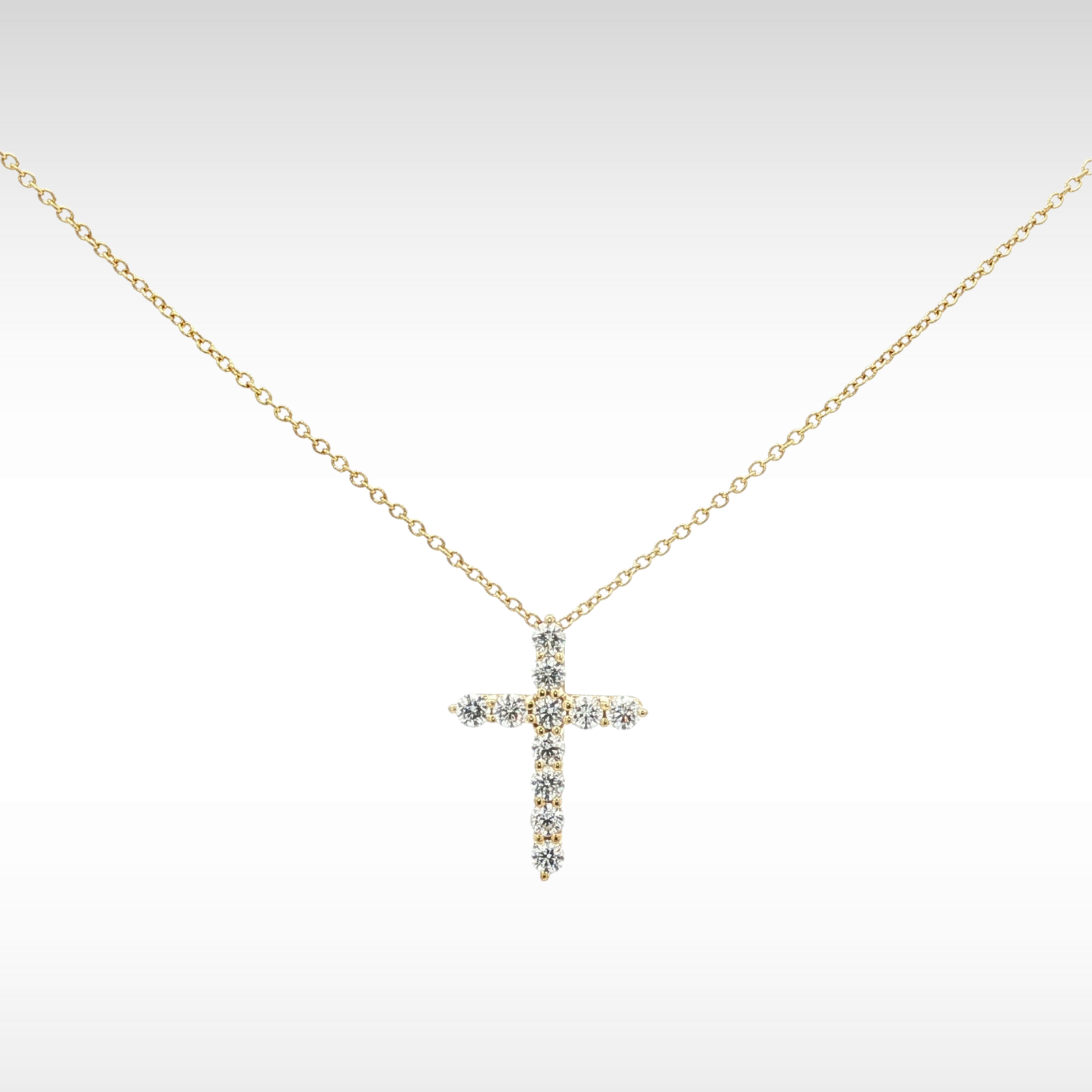 TIFFANY Cross Pendant Necklace Yellow Gold