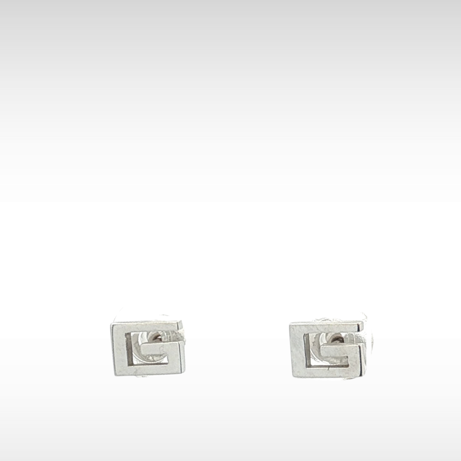 GUCCI G Square Earrings White Gold