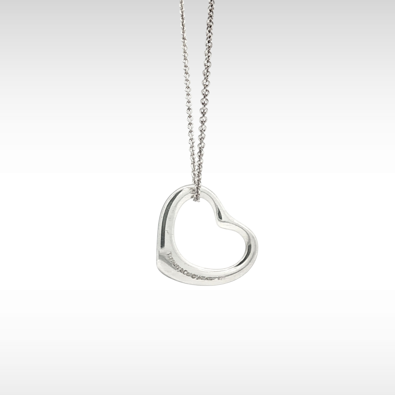 Open Heart Pendant Necklace Silver 925