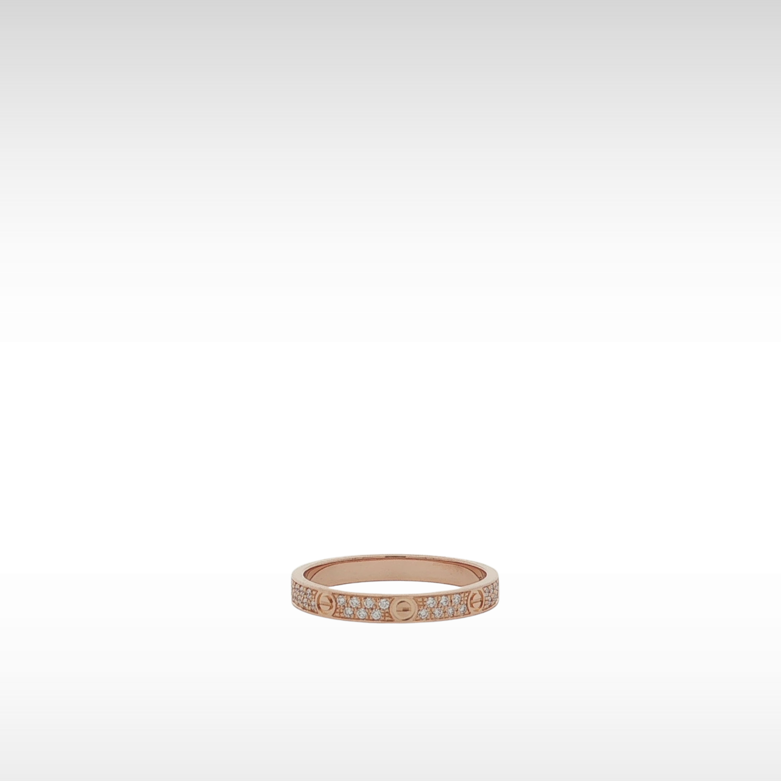 LOVE Paved Small Pink Gold Ring 51/5.75