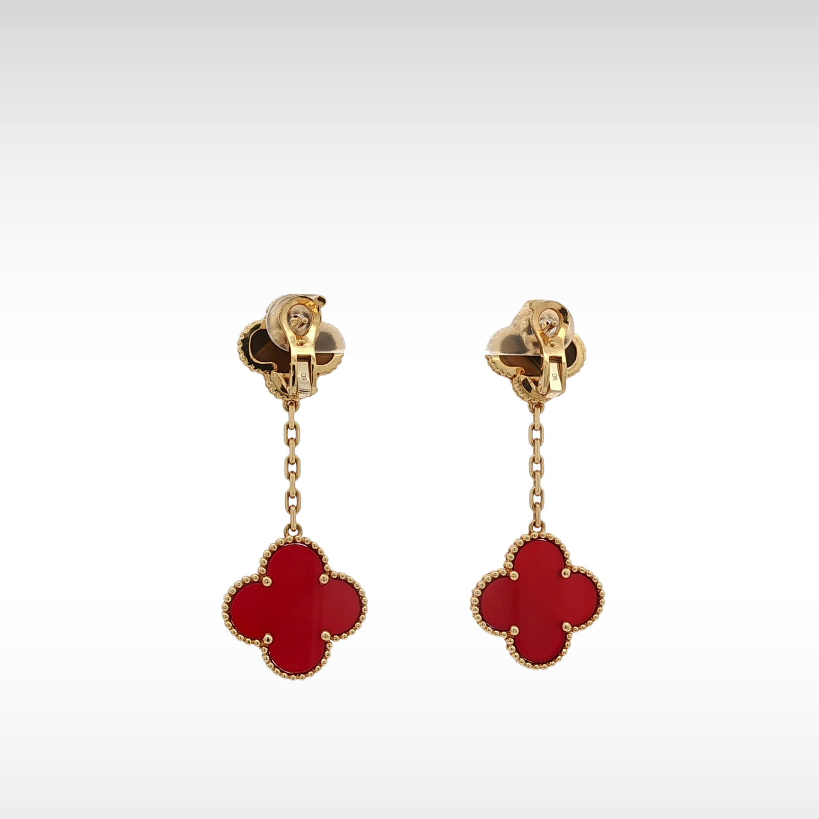 Magic Alhambra Carnelian/Tiger's Eye Earrings