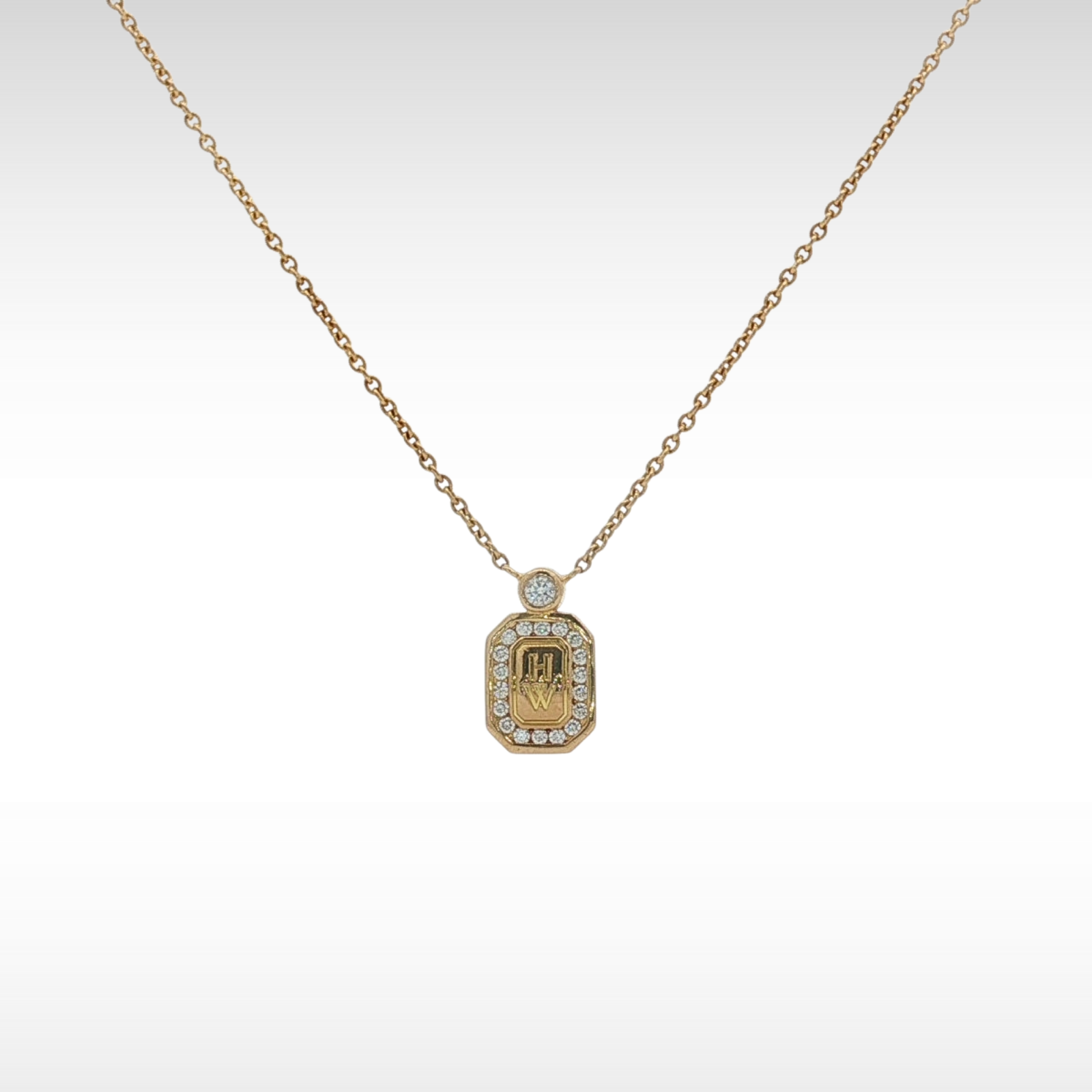 Logo Pendant Yellow Gold Necklace