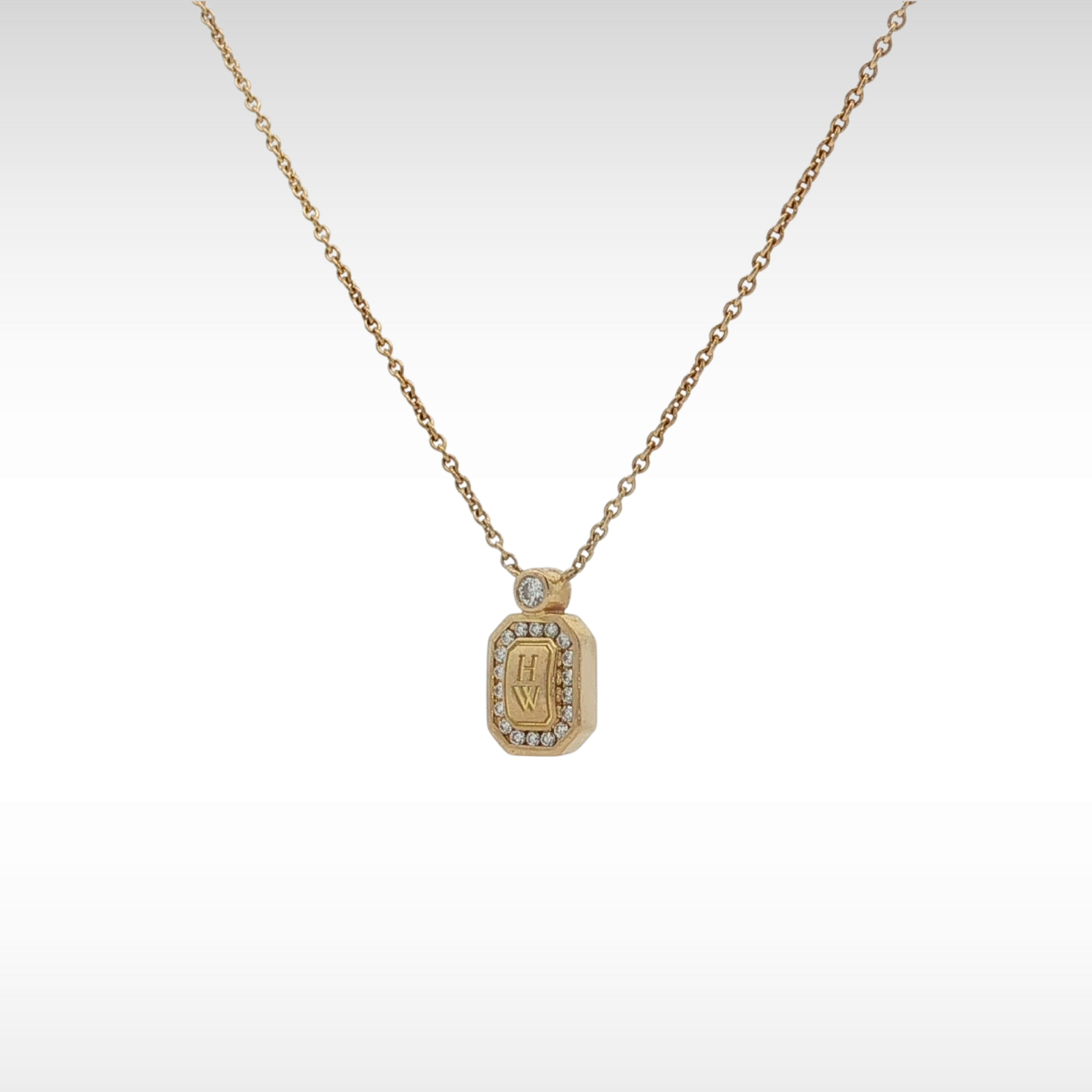 Logo Pendant Yellow Gold Necklace