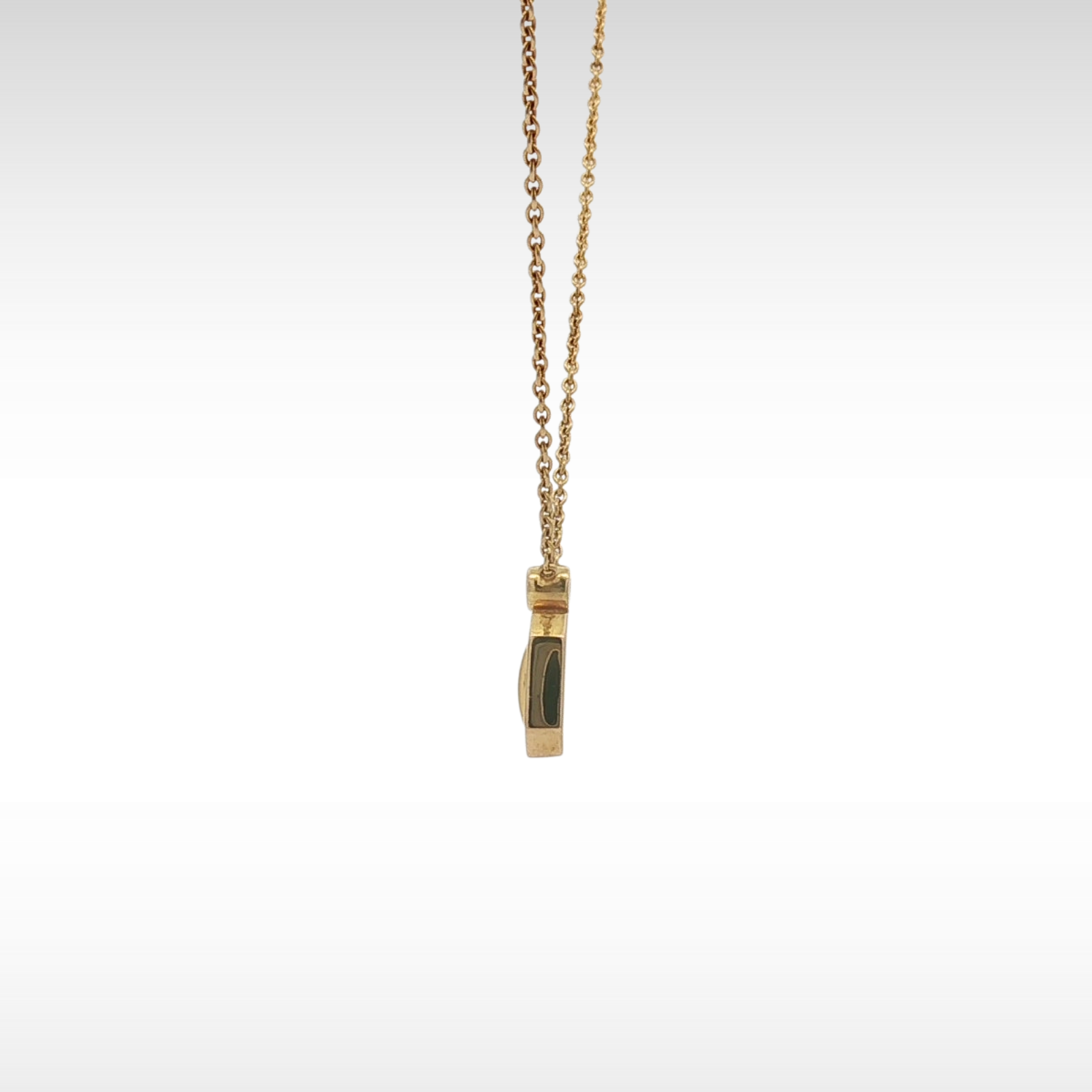 Logo Pendant Yellow Gold Necklace