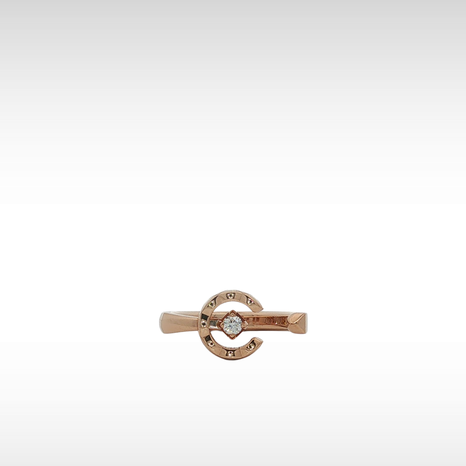 Coco Quilted Motif Ring Beige Gold 51/5.75