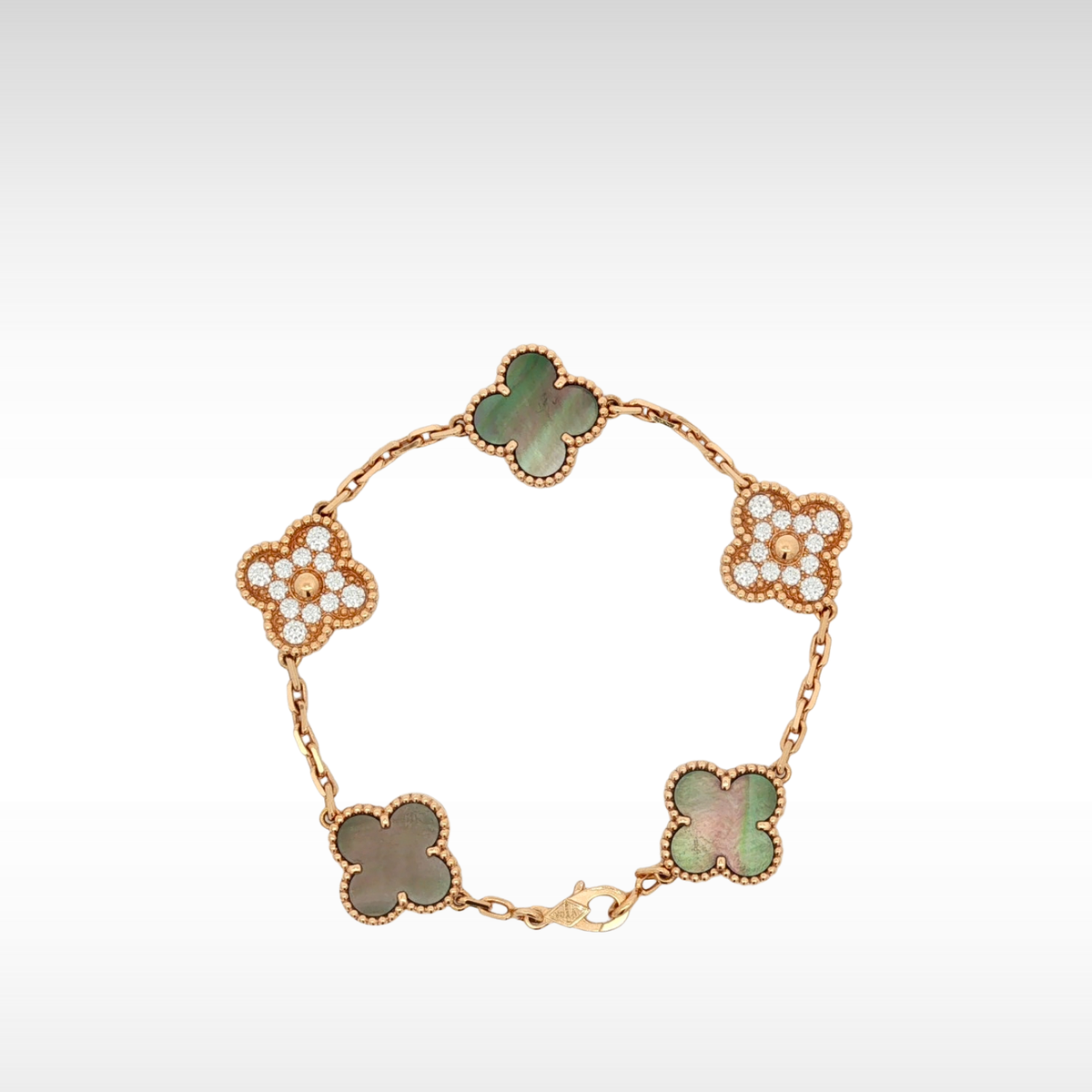 Vintage Alhambra VCARP2R100 Diamond Rose Gold Braccelet