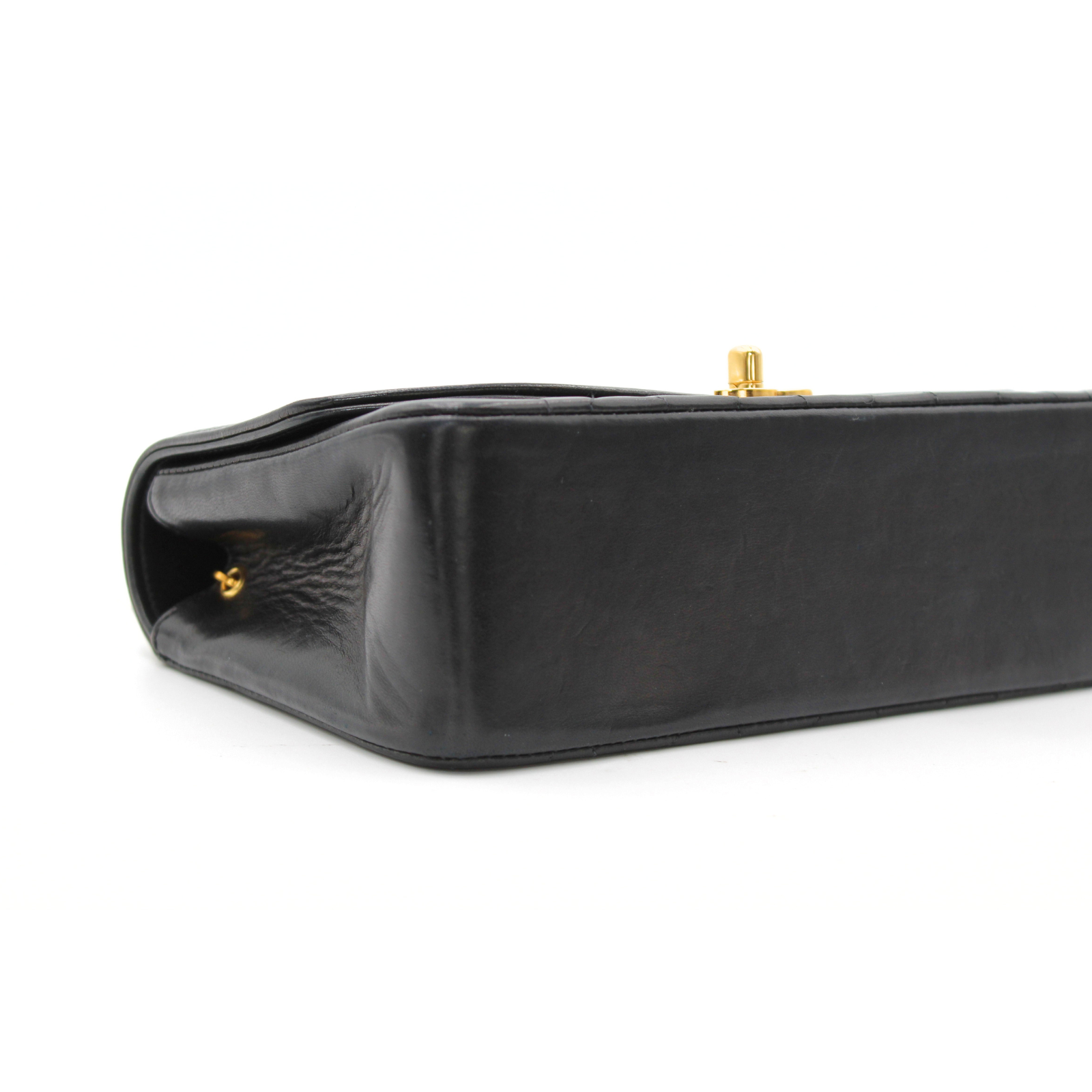 Diana Small Lamb Black Shoulder Bag