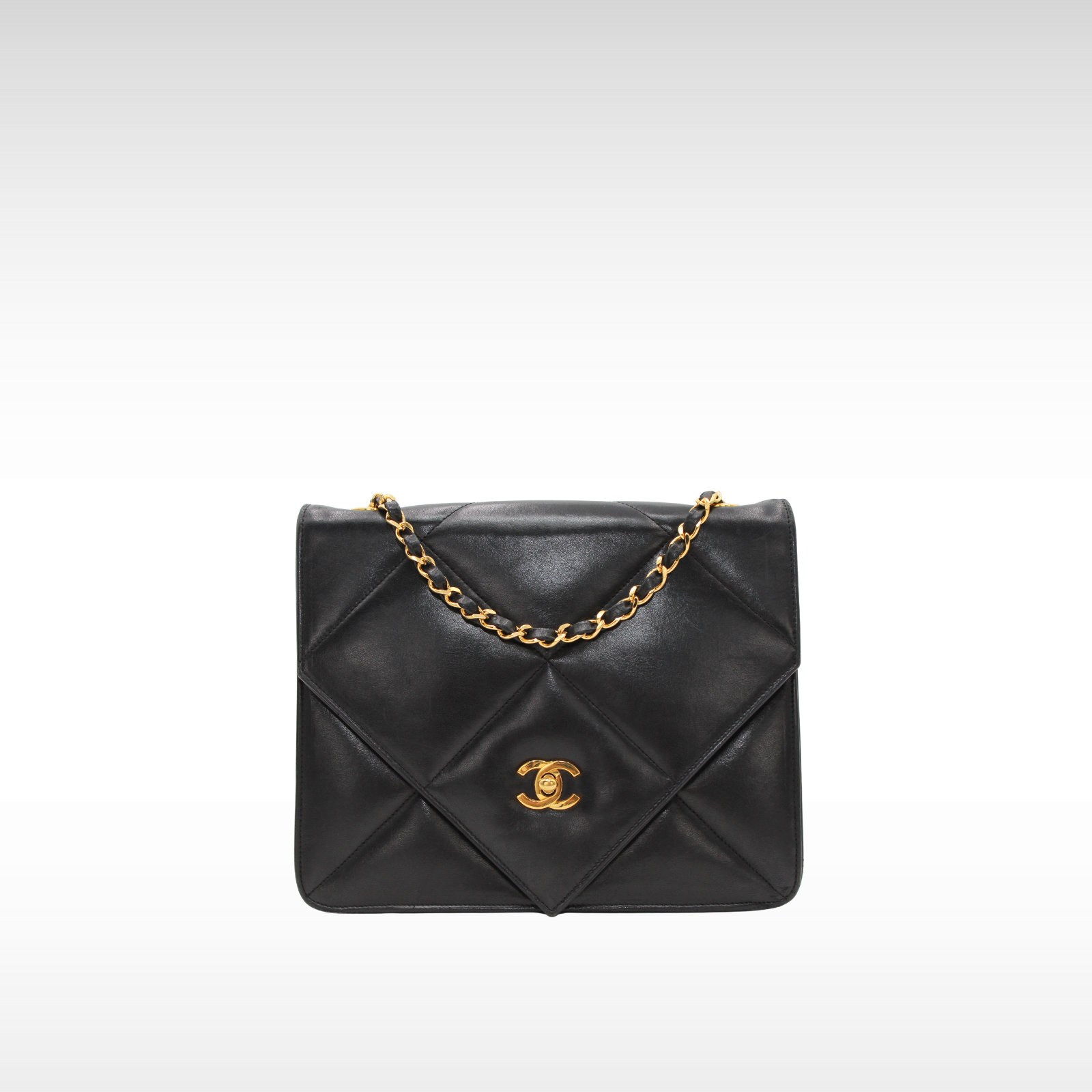 Envelope Lamb Black Shoulder Bag