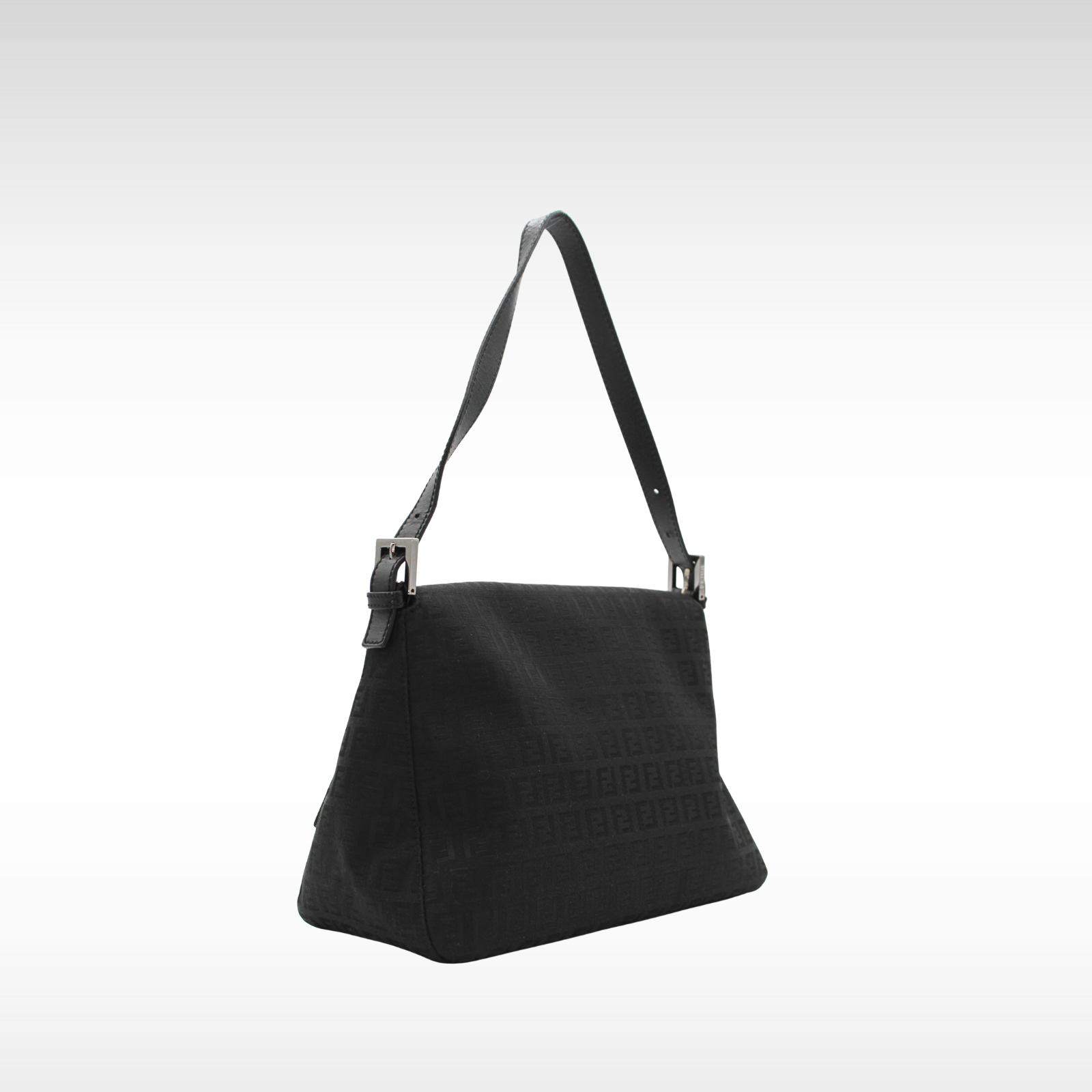 Mama Baguette Zucca Canvas Black Shoulder Bag