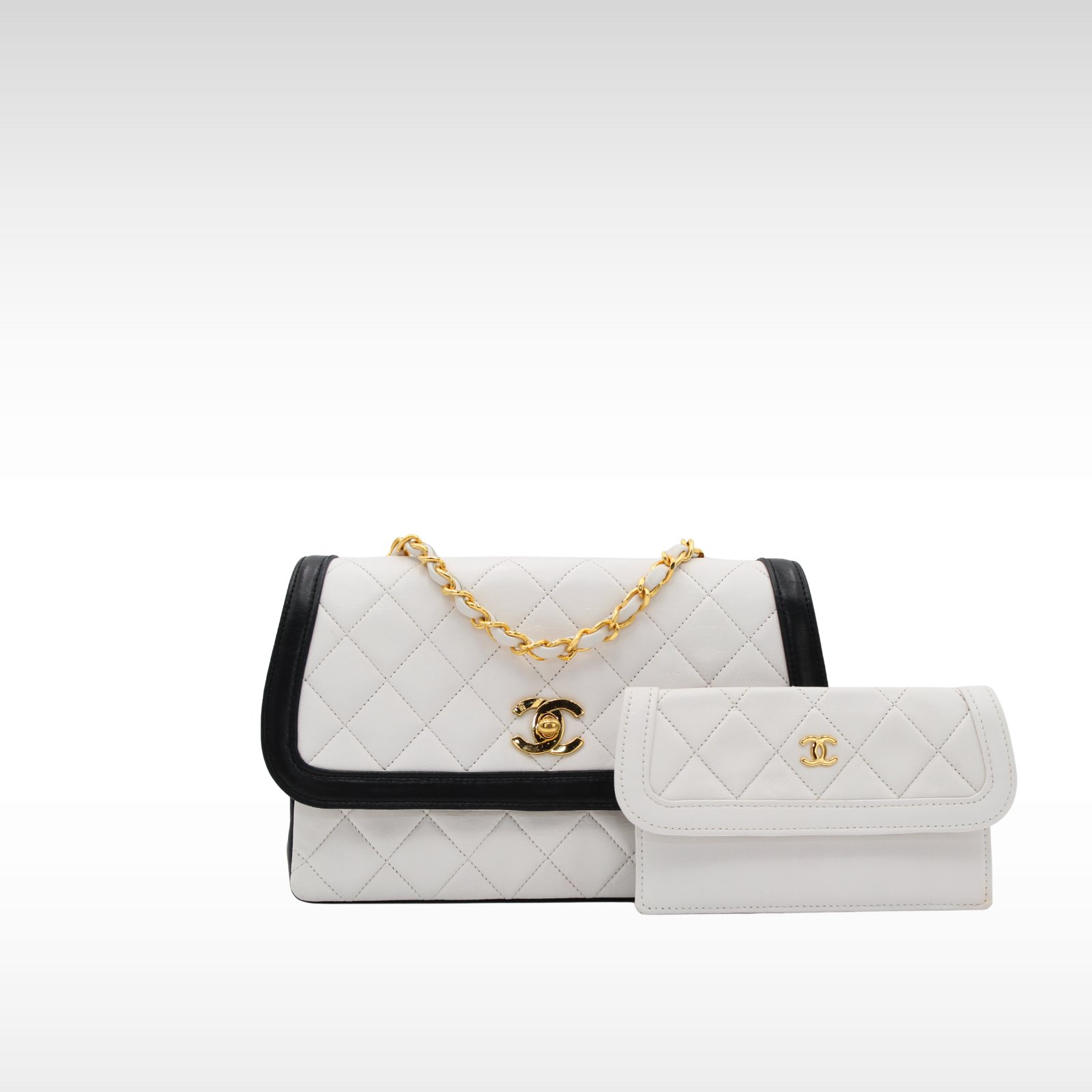 Lamb White + Black Crossbody Bag