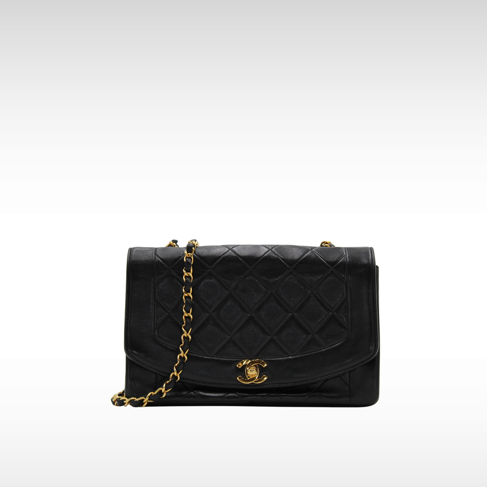 Diana Lamb Black Crossbody Bag