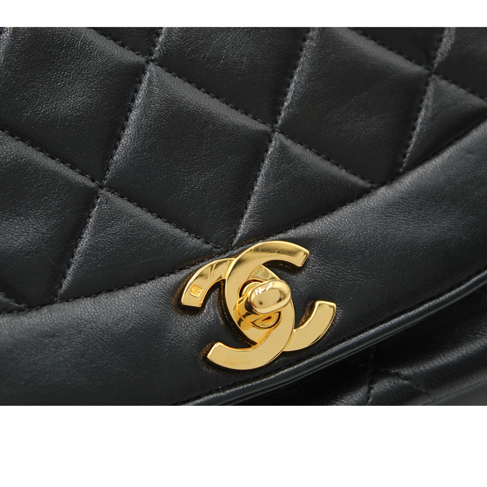 Diana Lamb Black Crossbody Bag