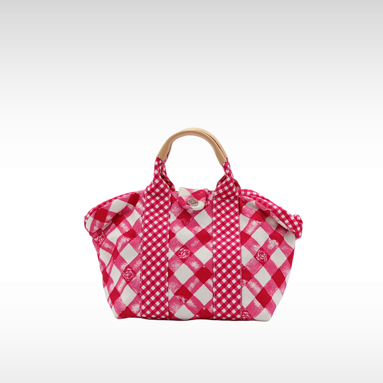 Canvas White+Pink Hand Bag