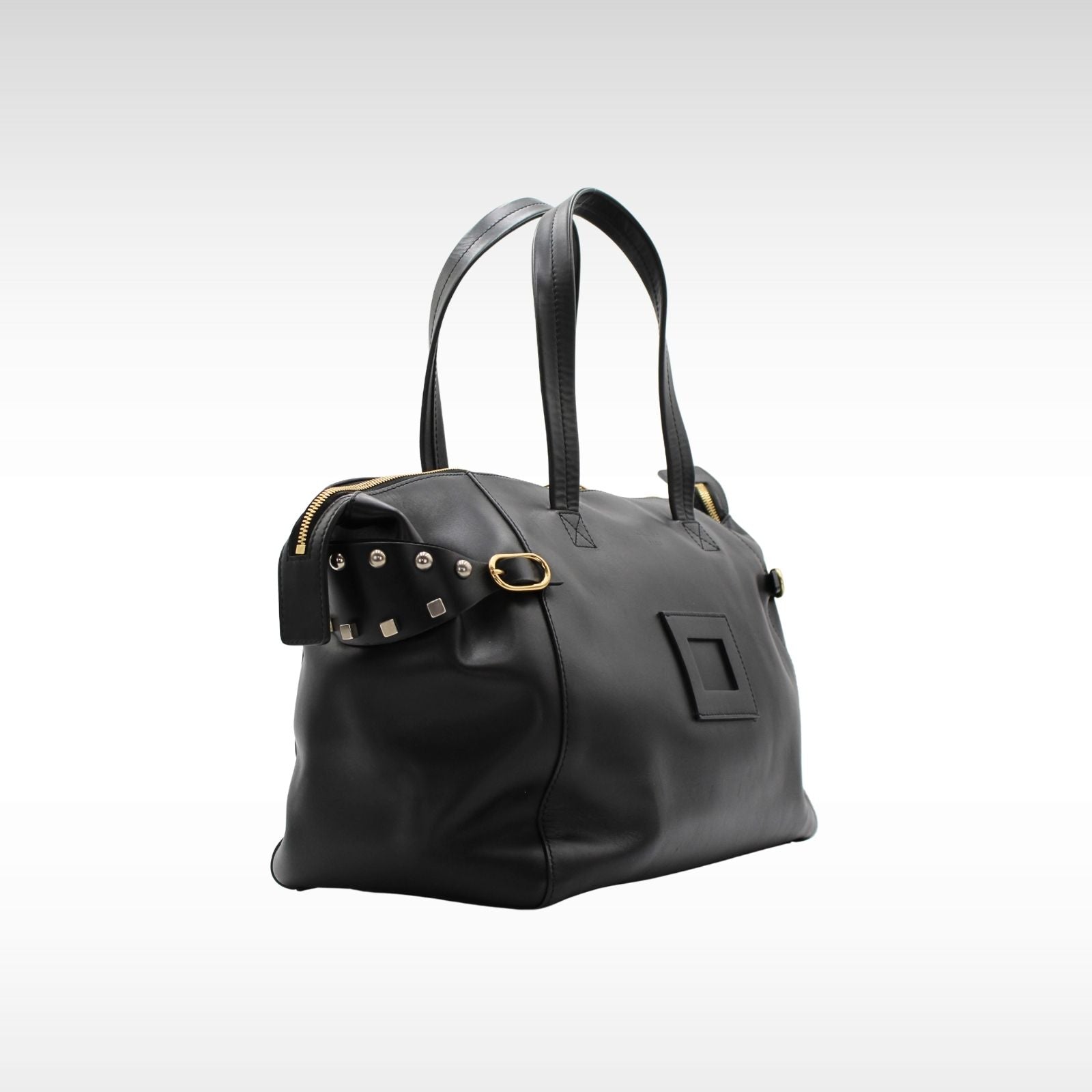 Horizontal Slanted Calf Shoulder Bag