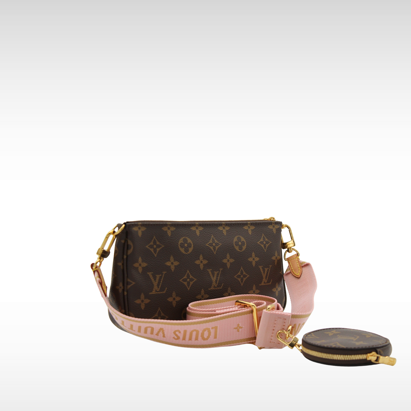 Multi Pochette Accessories Monogram Marron + Rose Claire Crossbody Bag