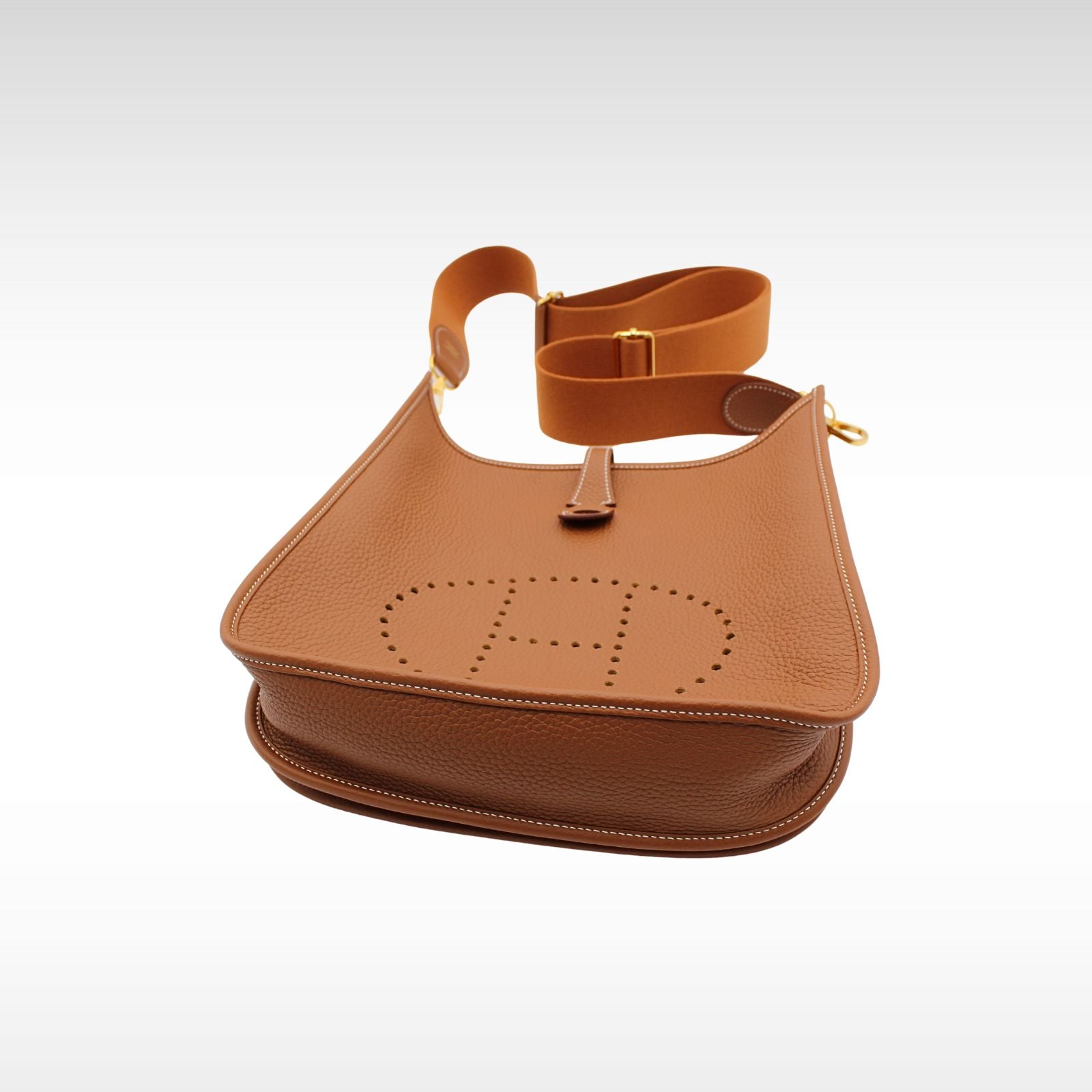 Evelyne 3  PM Taurillon Clemence Gold Crossbody Bag