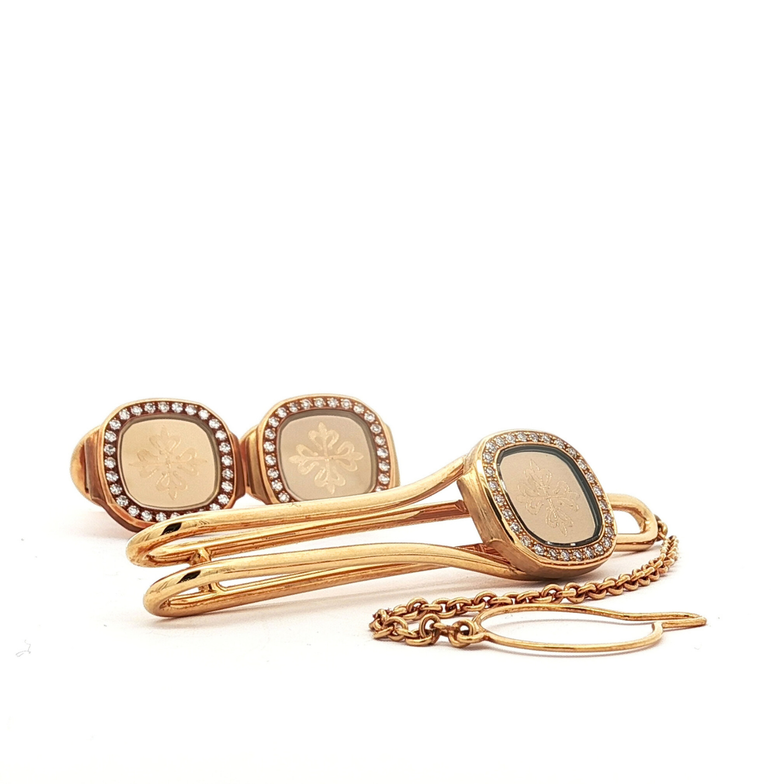 Nautilas Cufflinks & Tie Bar Yellow Gold